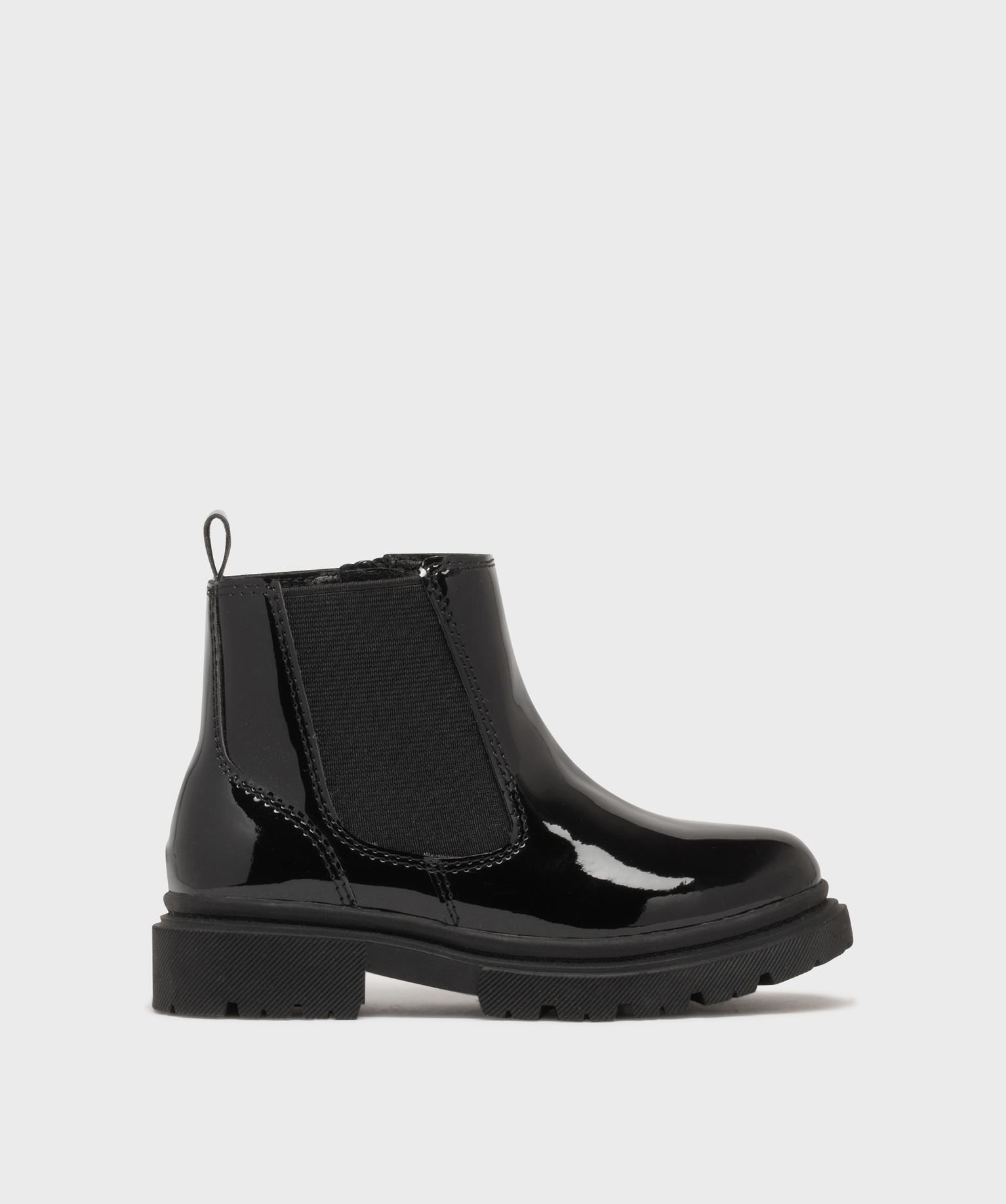 boots chelsea vernies a imprime animal fille noir standard