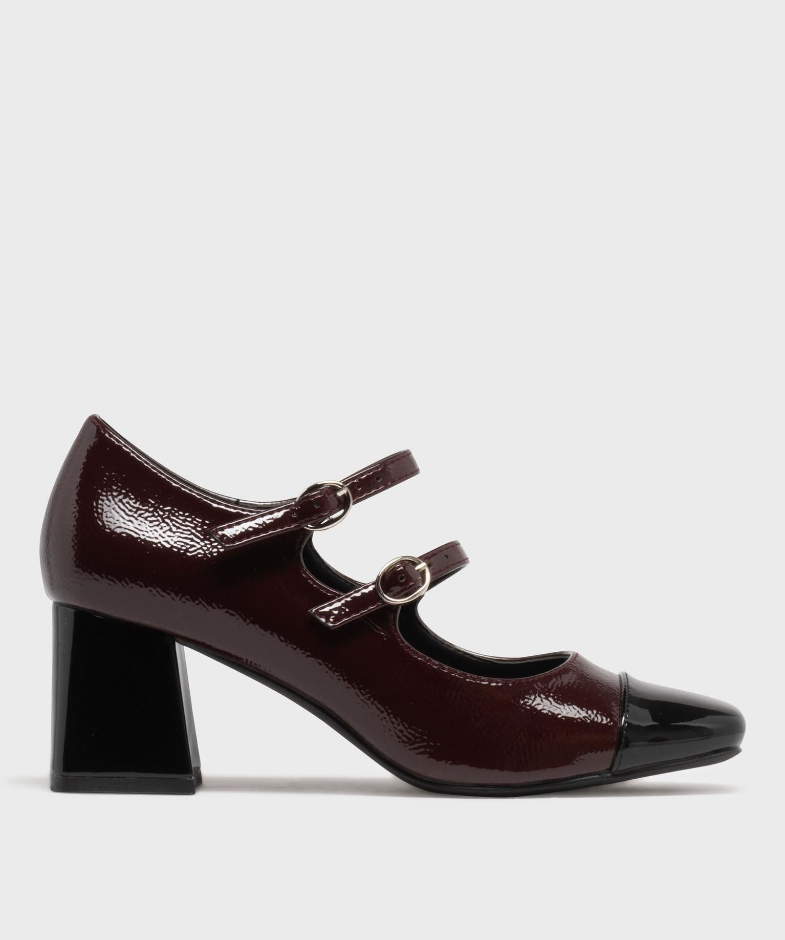 escarpins a bout carre et talon haut femme - follow me rouge