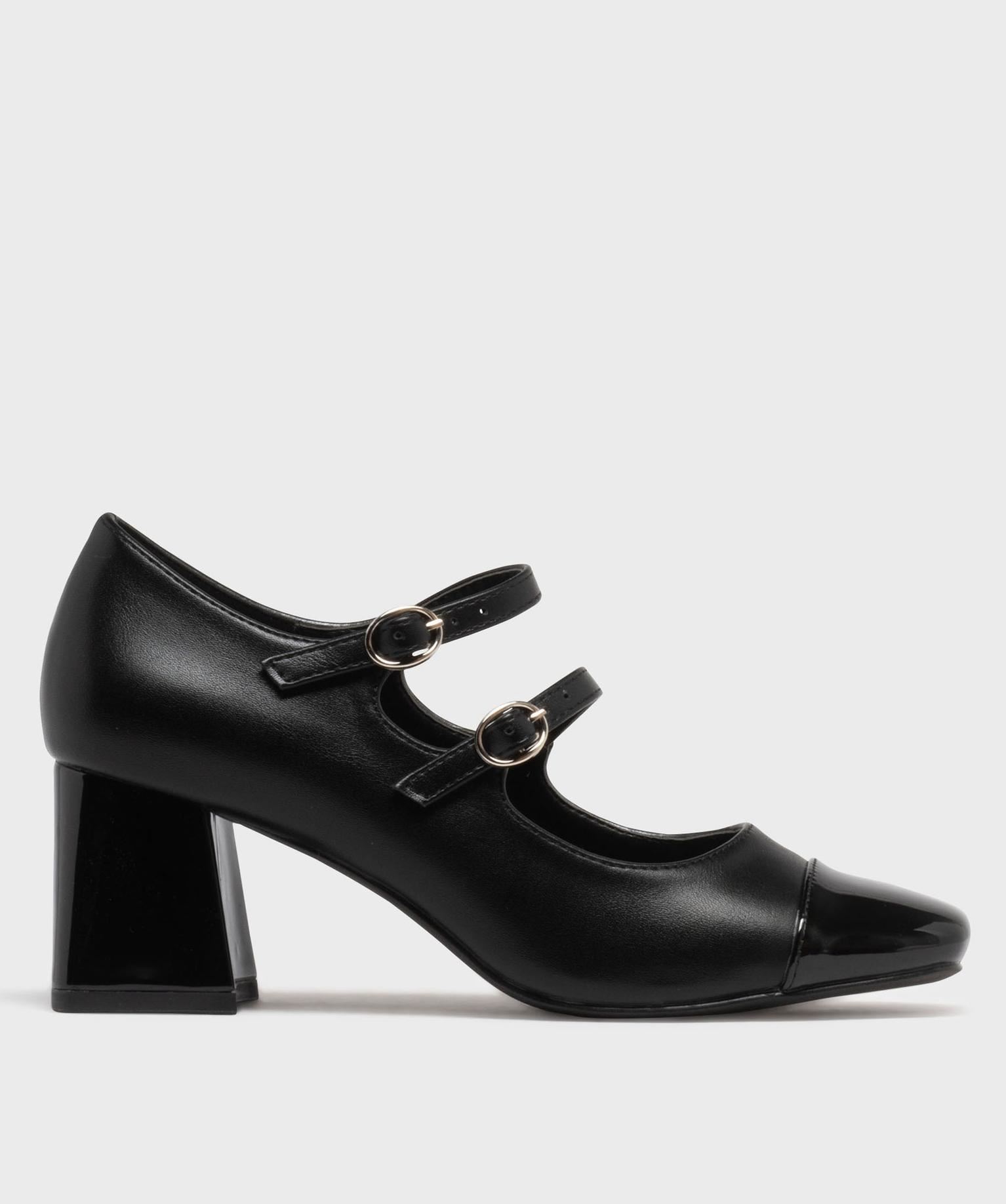 escarpins a bout carre et talon haut femme - follow me noir standard