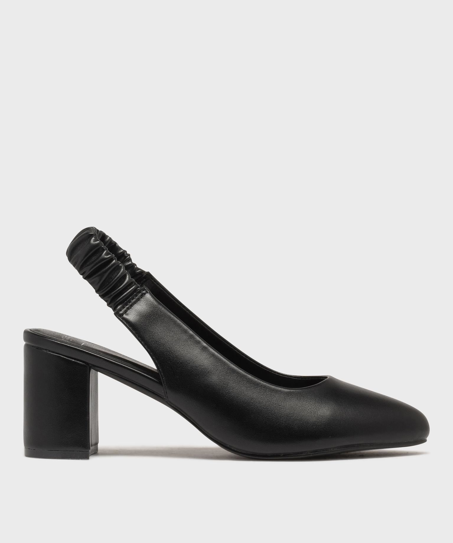 escarpins femme unis bout amande ouverts au talon noir standard