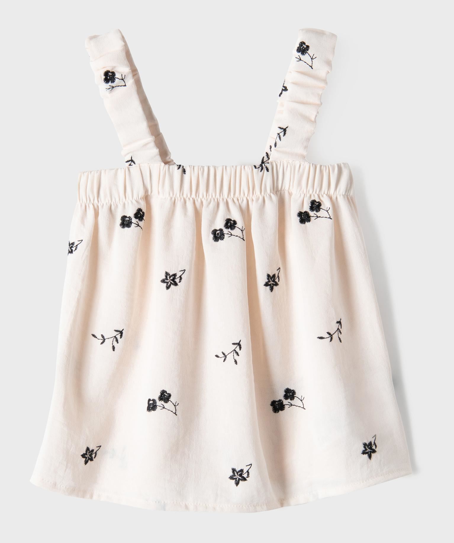 blouse brodee a bretelles fille beige standard