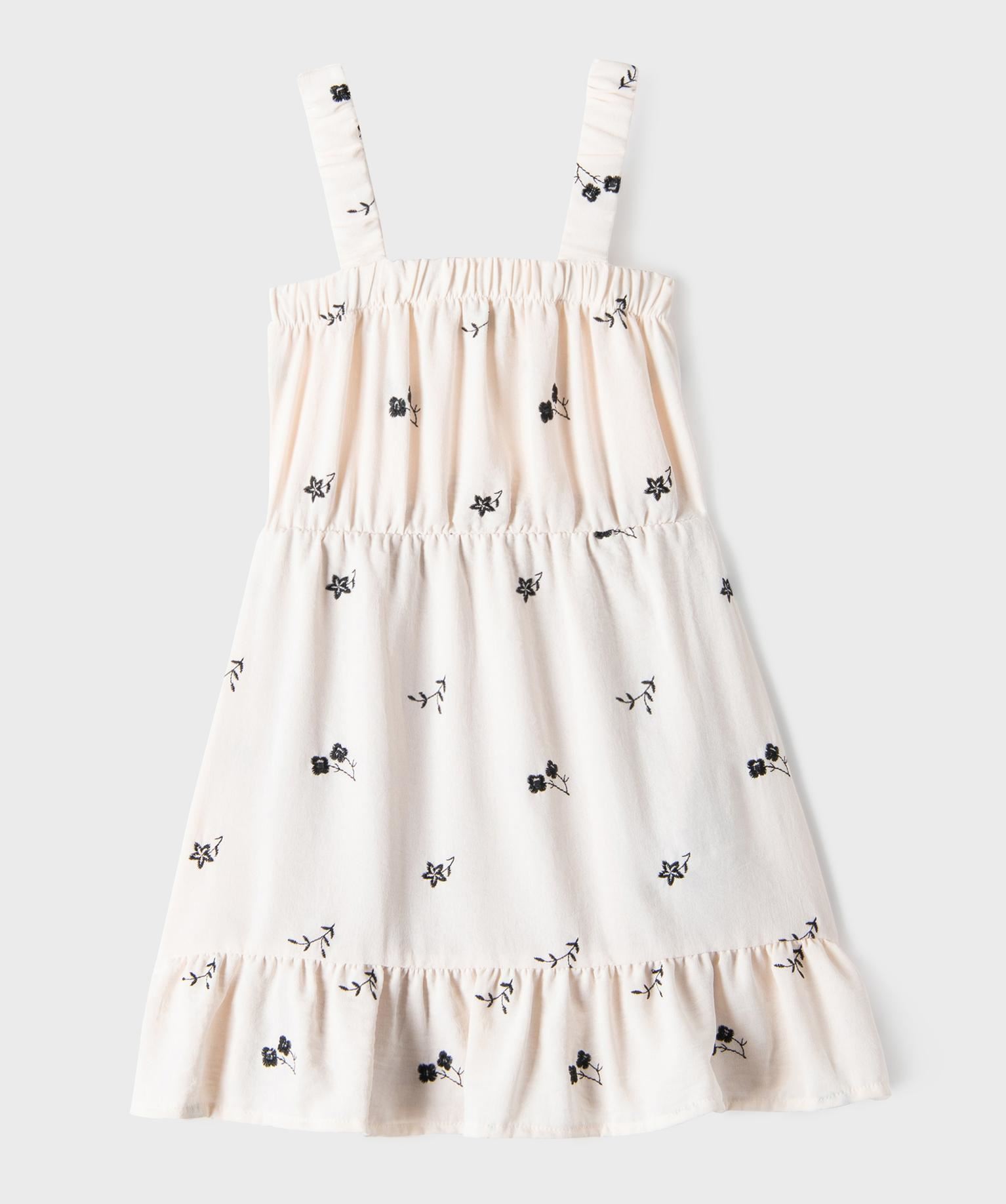 robe a bretelles a motifs brodes fille beige standard