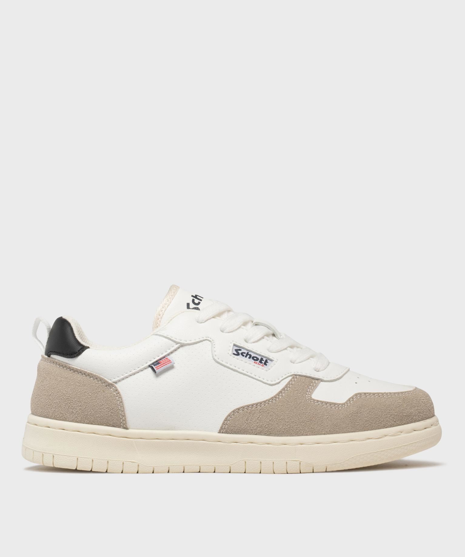 baskets basses a lacets garcon - schott blanc standard baskets