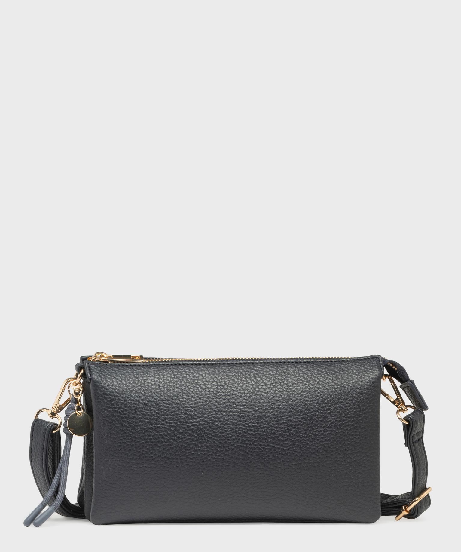 sac 3 soufflets en matiere grainee porte croise femme bleu sacs bandouliere