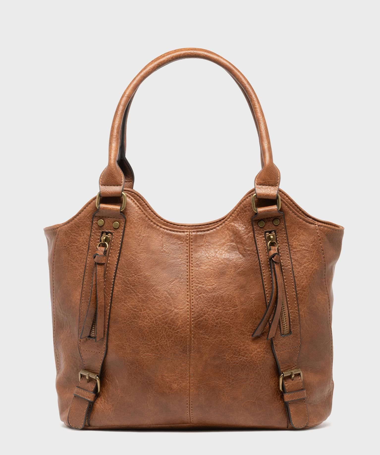 sac a main avec zips et details metalliques femme marron fonce sacs a main
