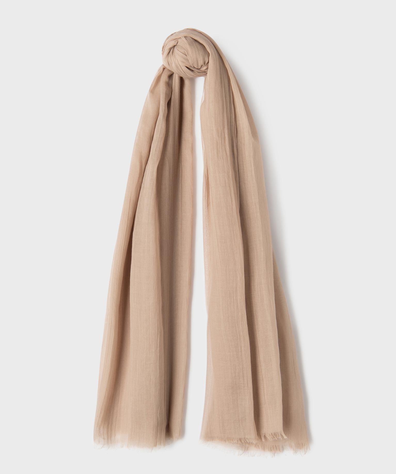 foulard uni femme beige