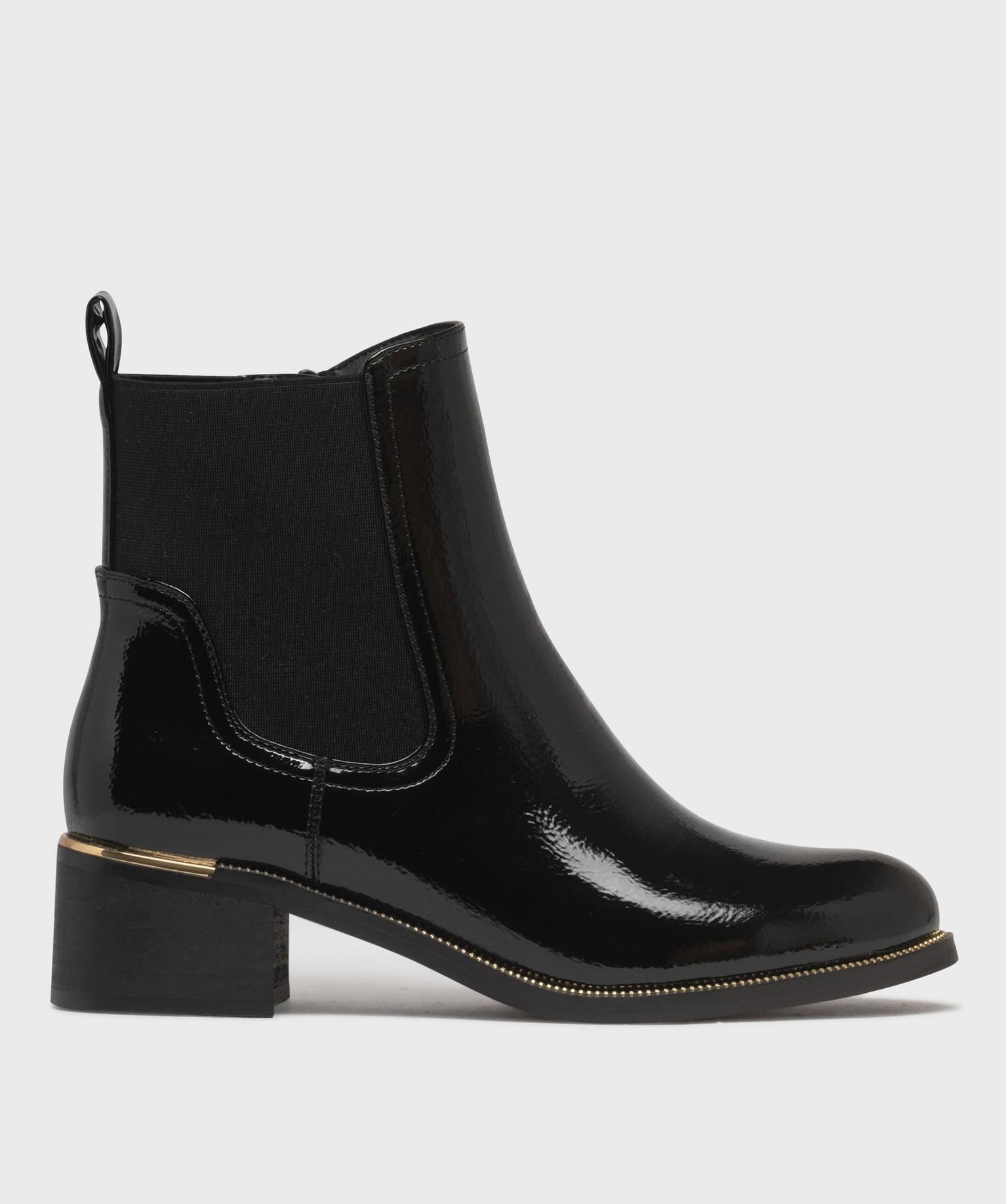 boots vernis avec elastique sur la tige femme - valentina baldano noir standard