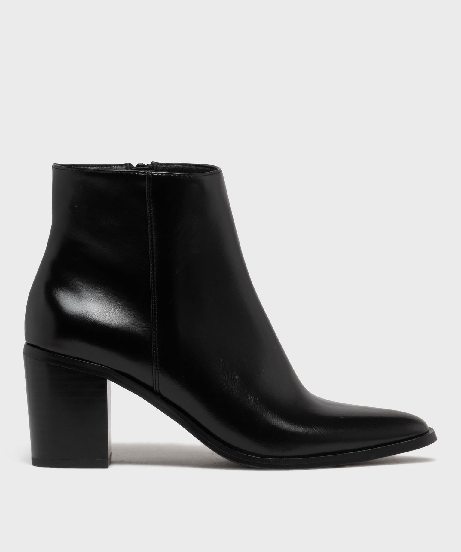 bottines a bout carre et talon bloc femme - follow me noir standard