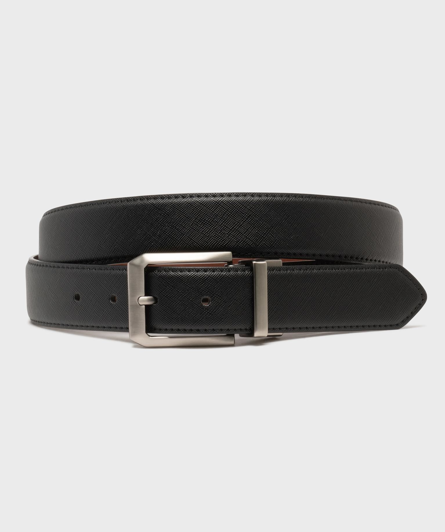 ceinture grainee avec large boucle graphique en metal homme noir standard