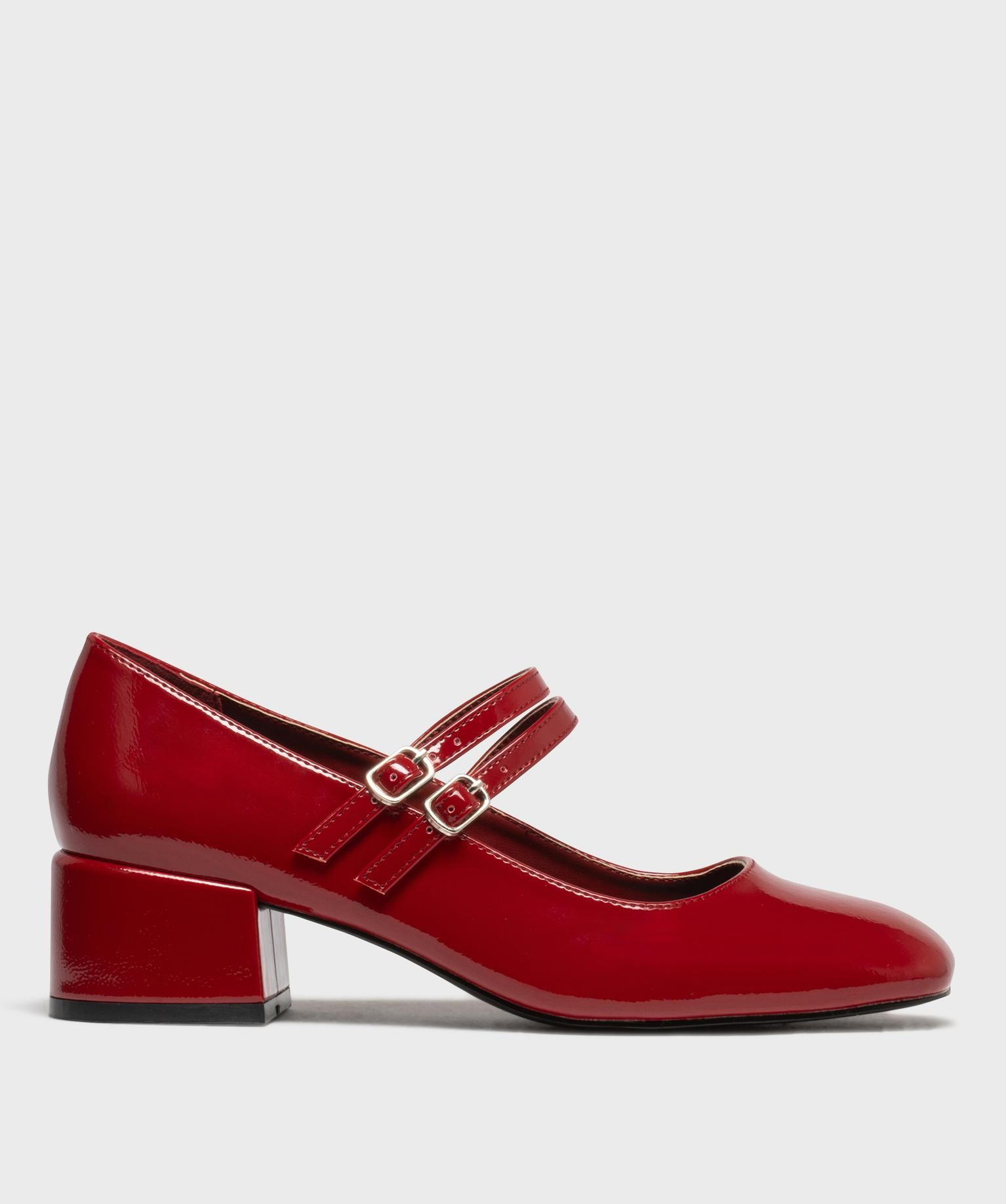escarpins babies a bout carre avec double bride femme - follow me rouge