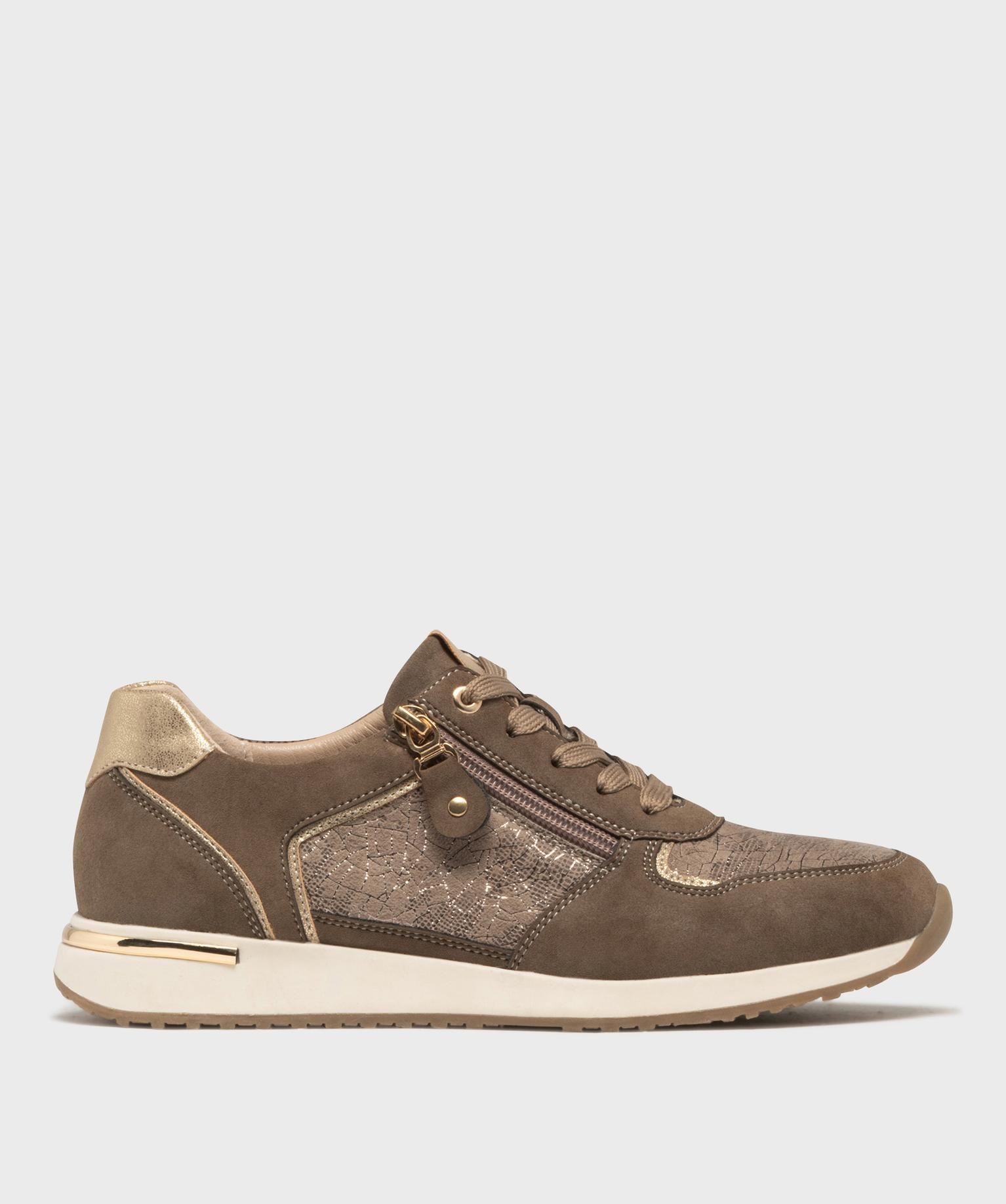 baskets de ville avec empiecements scintillants femme - valentina baldano beige