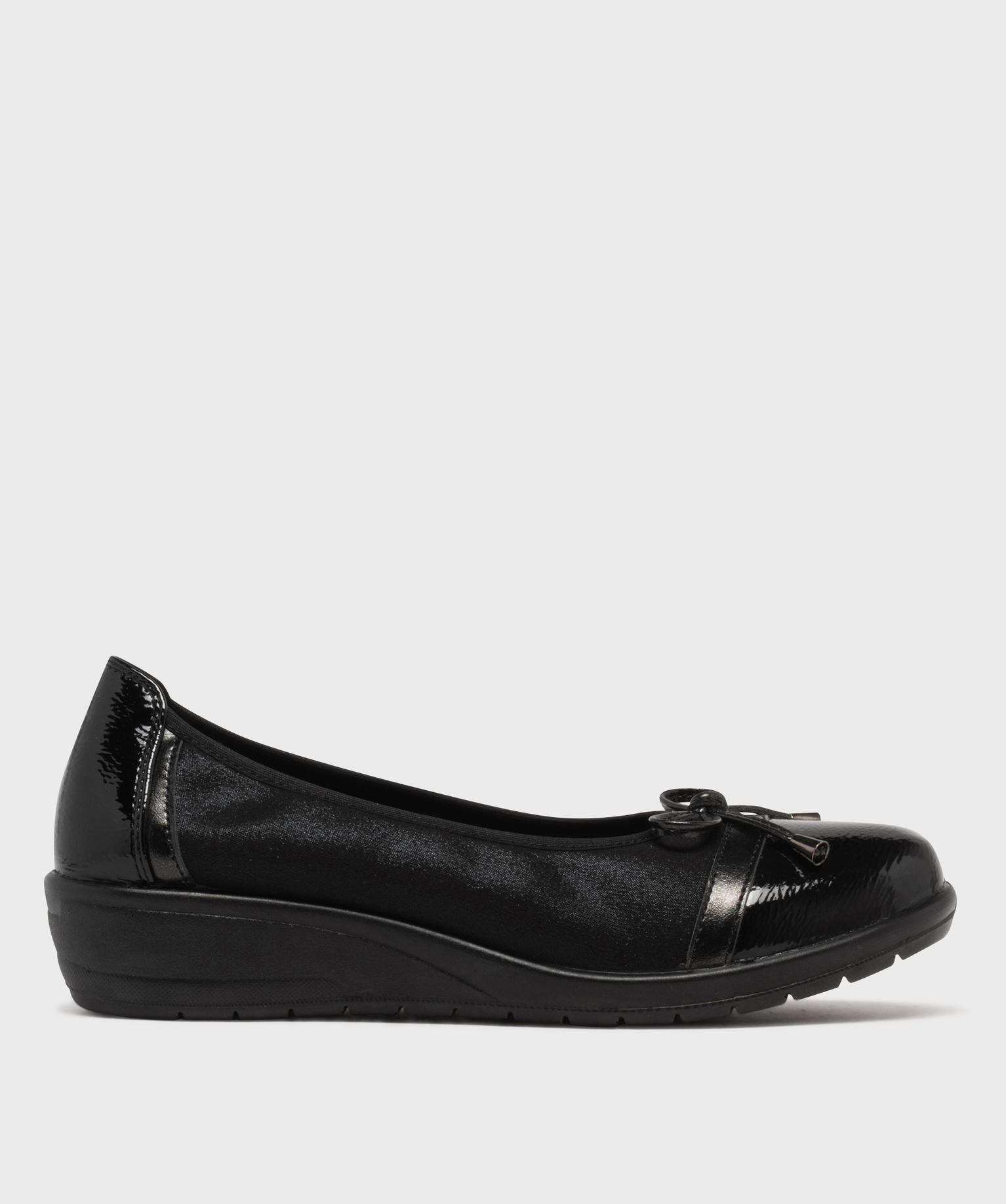 ballerines confort avec empiecements vernis femme noir ballerines