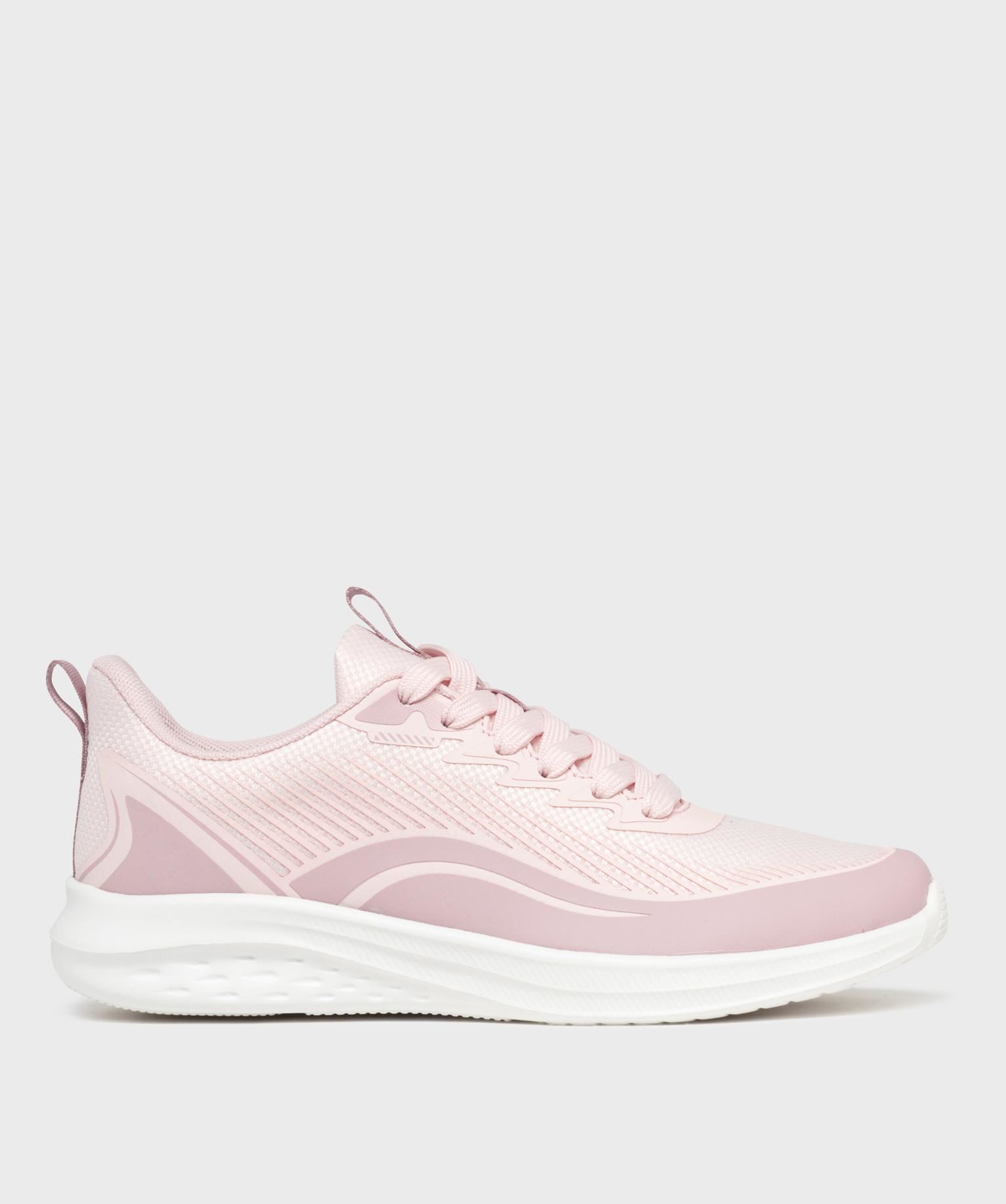 baskets basses en mesh legeres femme rose