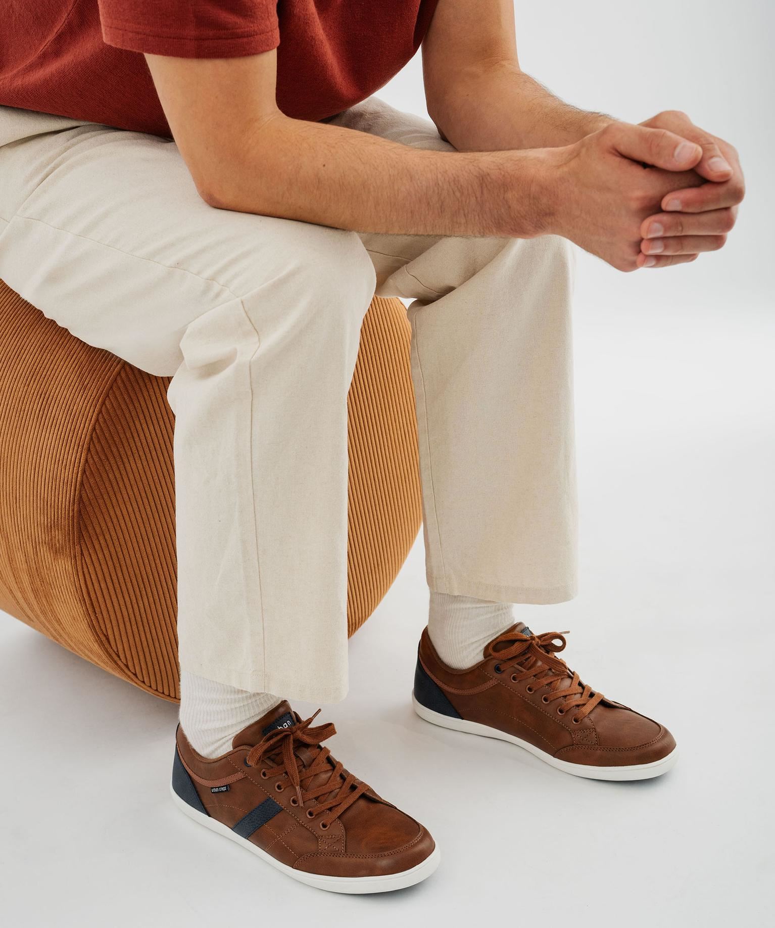 baskets de ville avec empiecements contrastants homme - urban steps brun