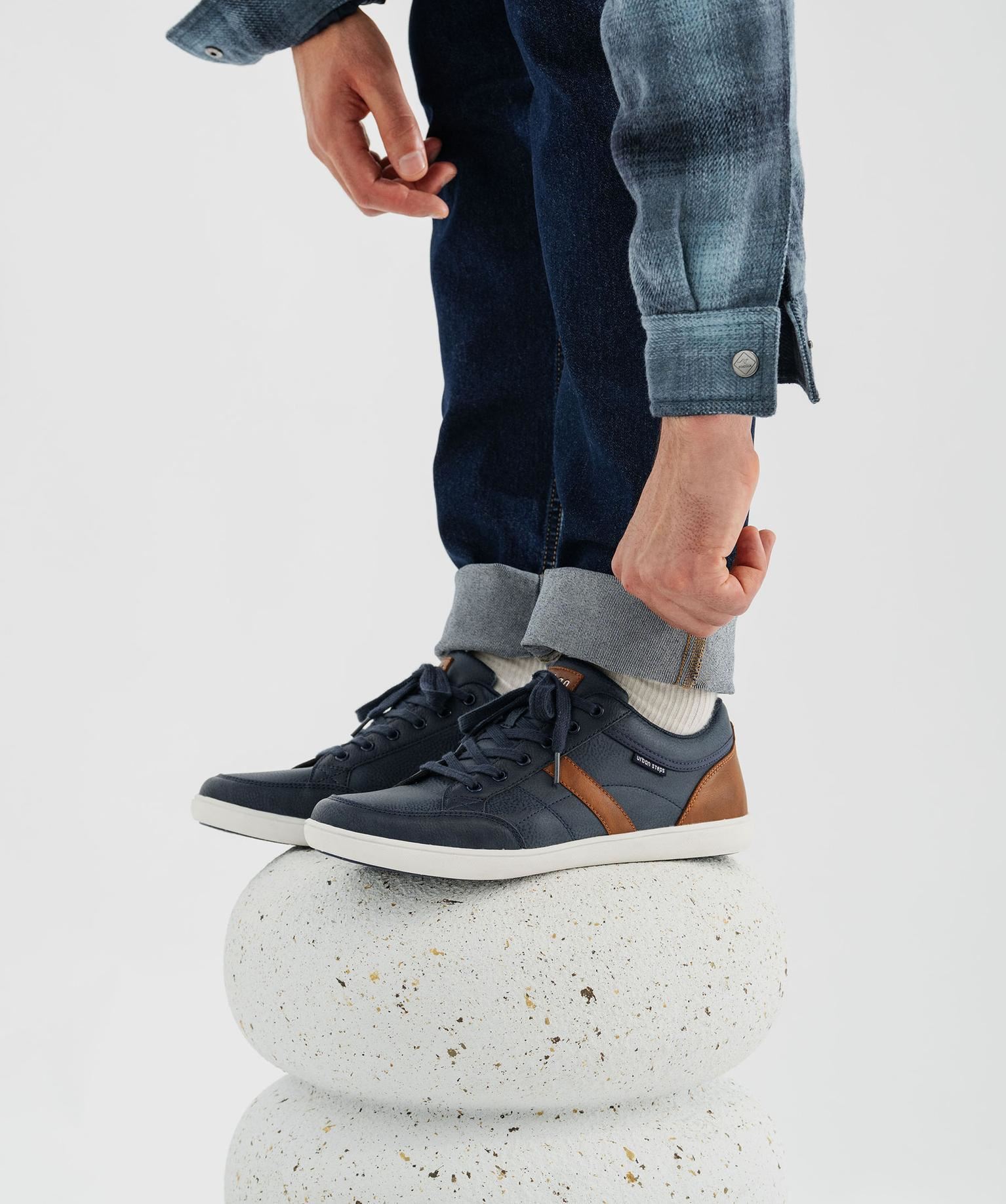 baskets de ville avec empiecements contrastants homme - urban steps bleu