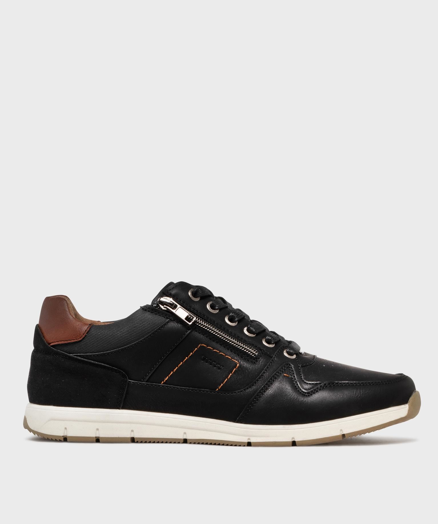 baskets de ville a lacets et zip homme noir standard