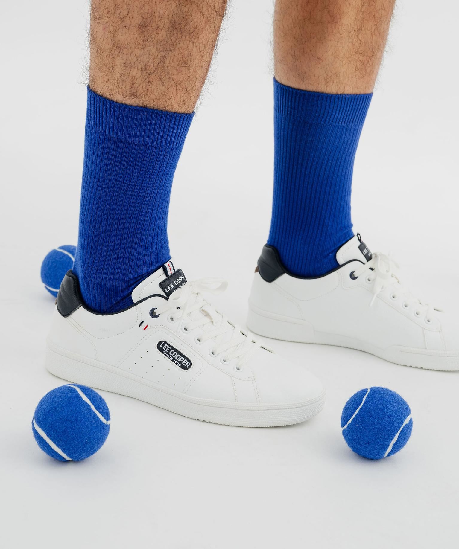 tennis basses a lacets homme - lee cooper blanc standard