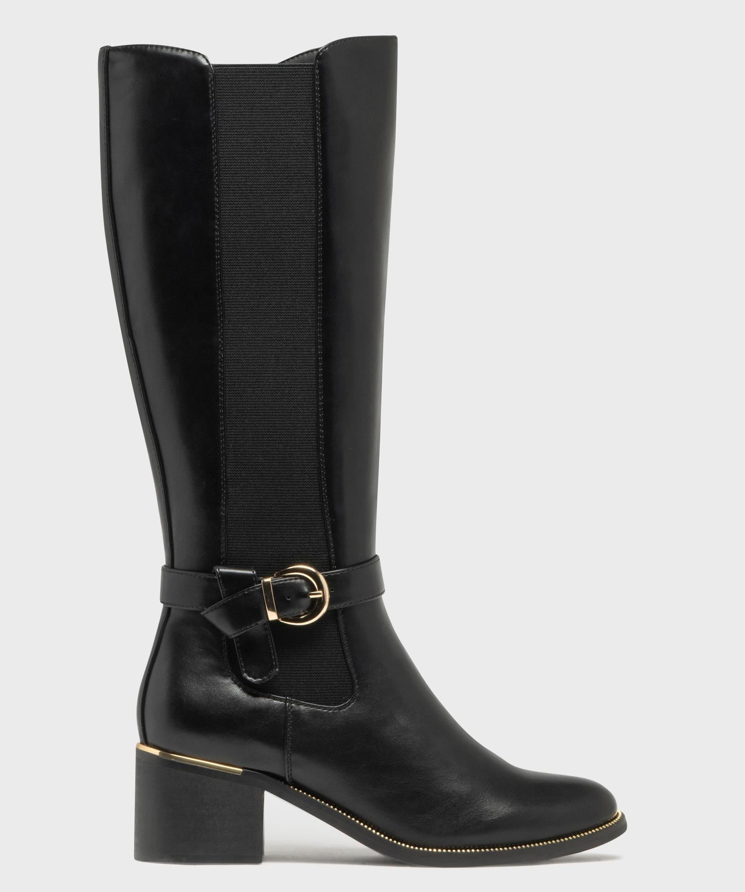 bottes avec bande elastique sur le cote femme - valentina baldano noir standard