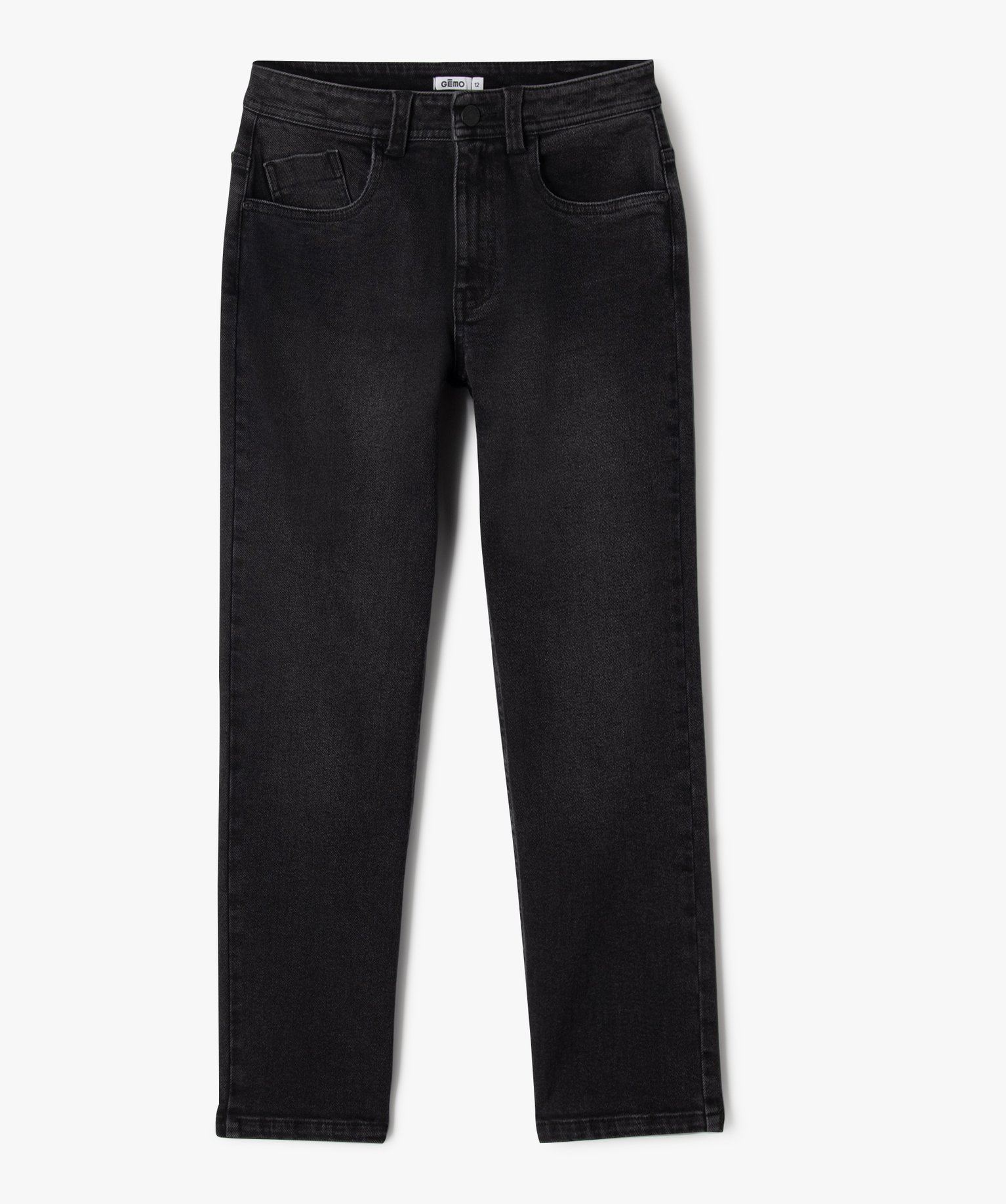 jean loose avec ceinture ajustable garcon noir standard jeans