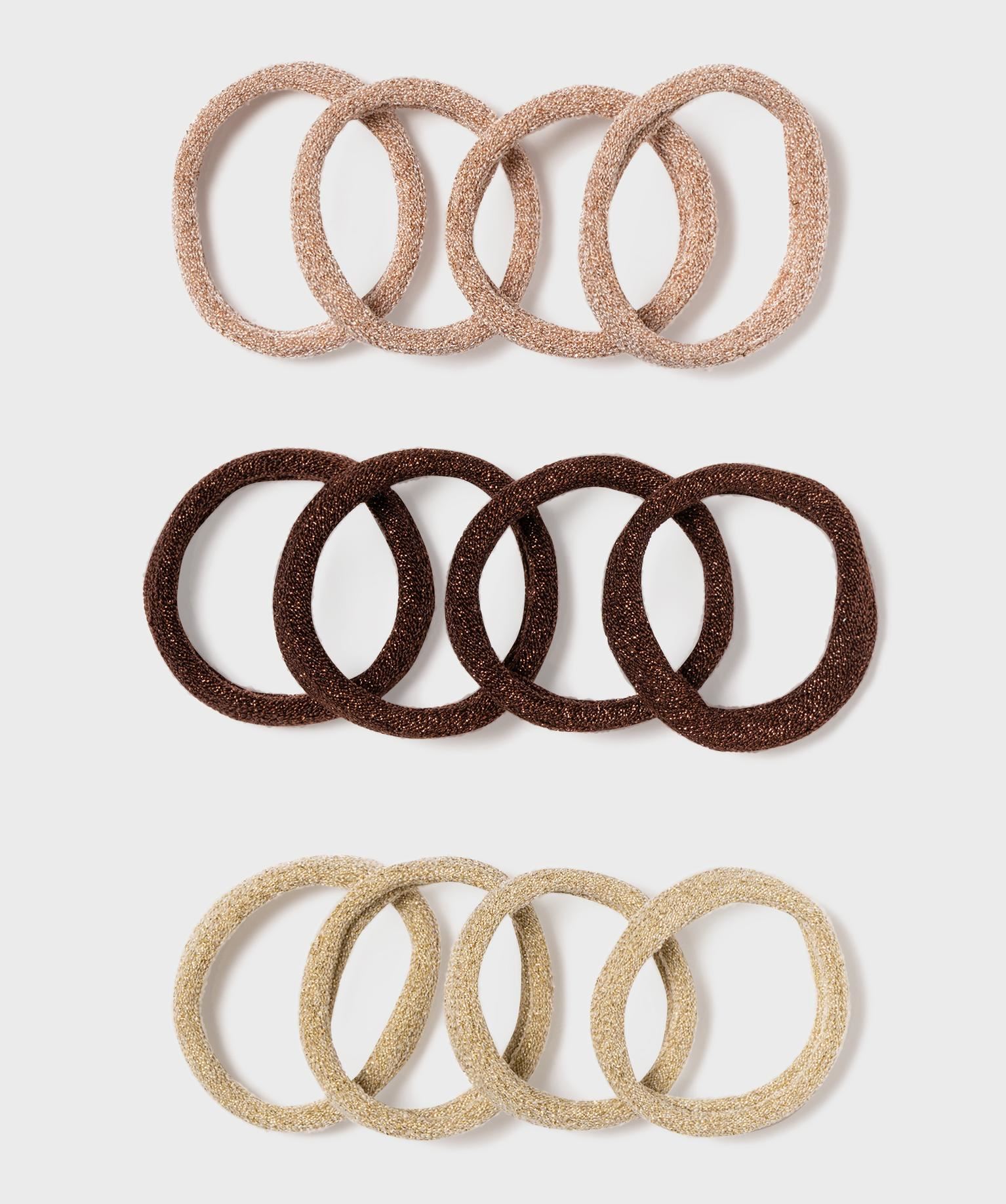 elastiques cheveux a paillettes (lot de 12) multicolore accessoires cheveux