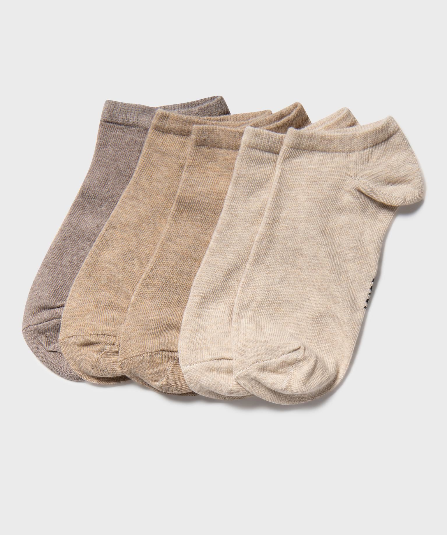 chaussettes femme ultra courtes unies (lot de 5) beige standard