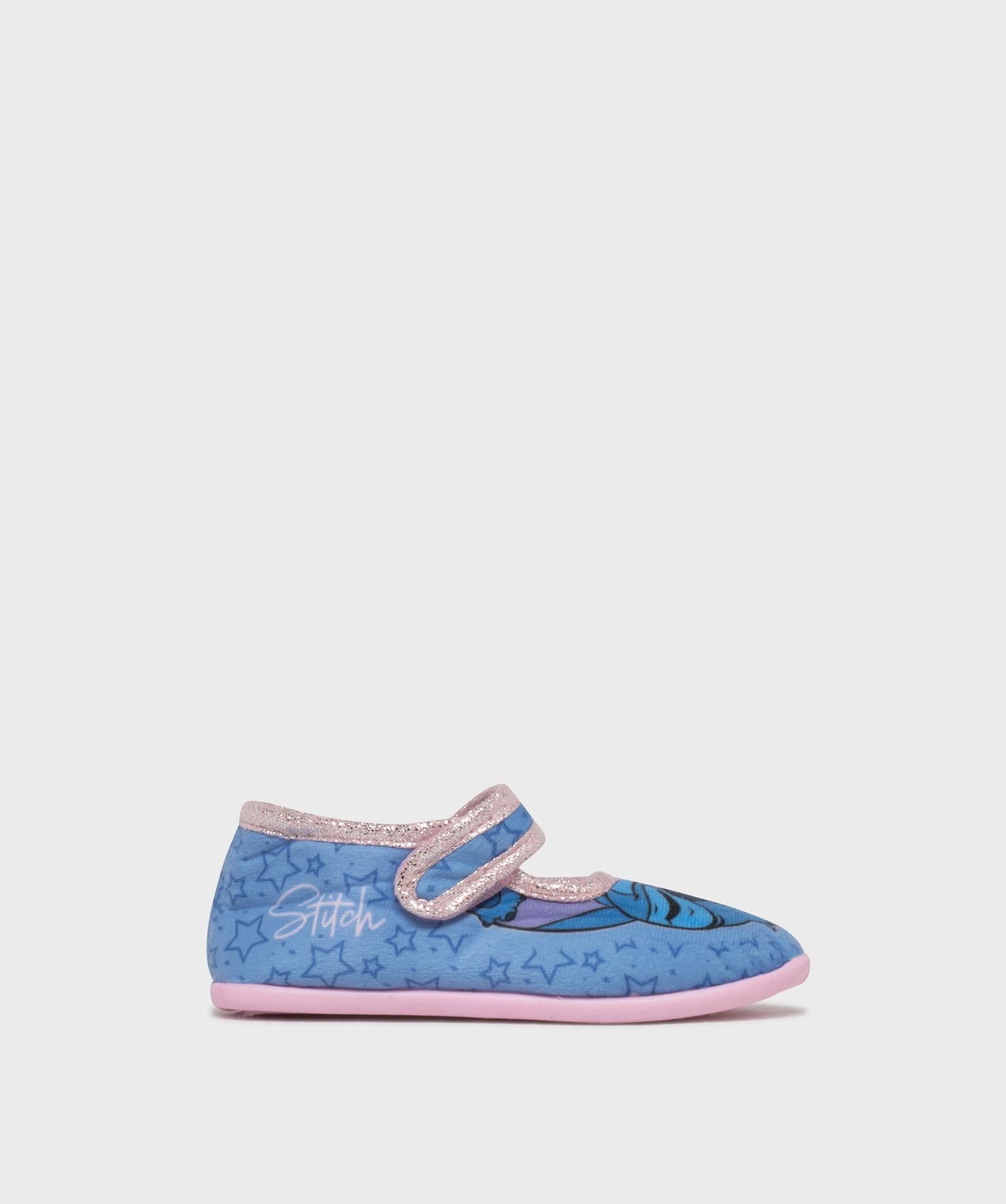 chaussons en textile a motif stitch fille - disney bleu standard