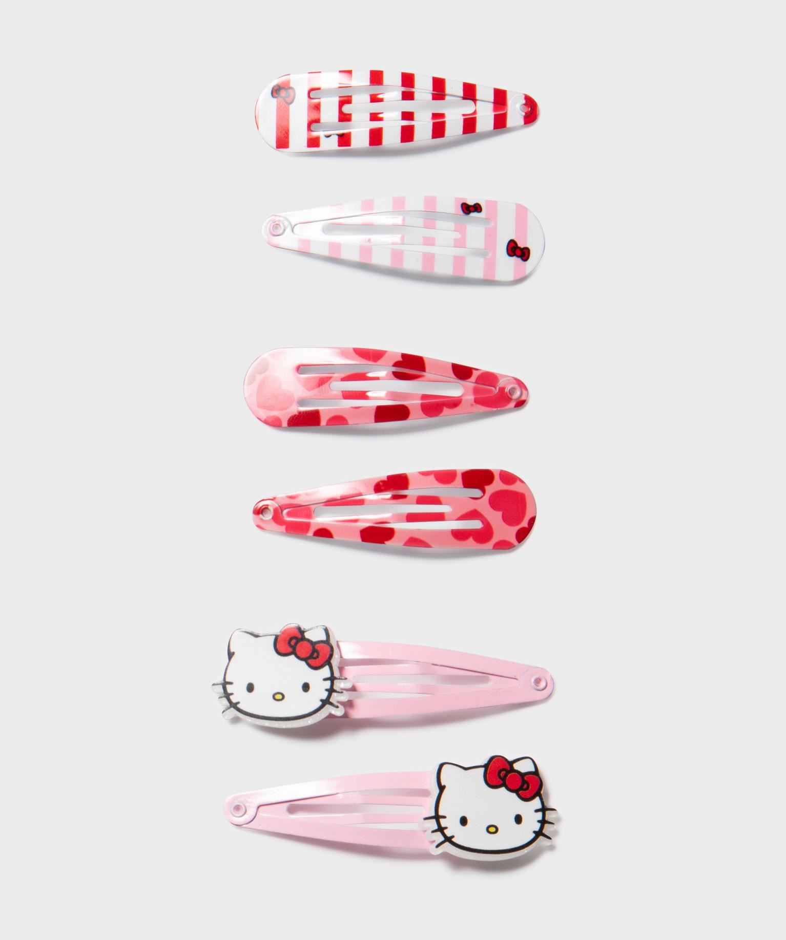 pinces clic-clac pour les cheveux fille (lot de 6) - hello kitty rose standard
