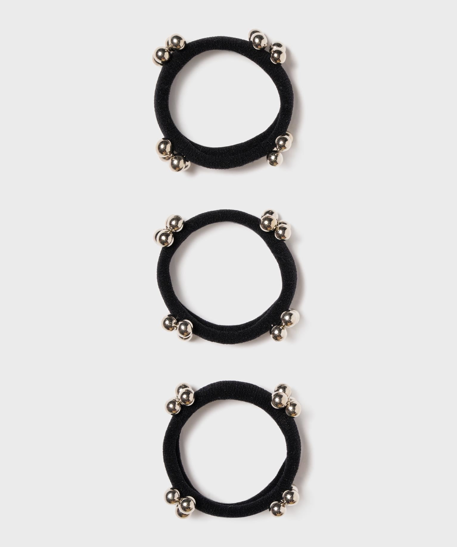 elastiques pour les cheveux avec perles (lot de 3) noir standard accessoires cheveux