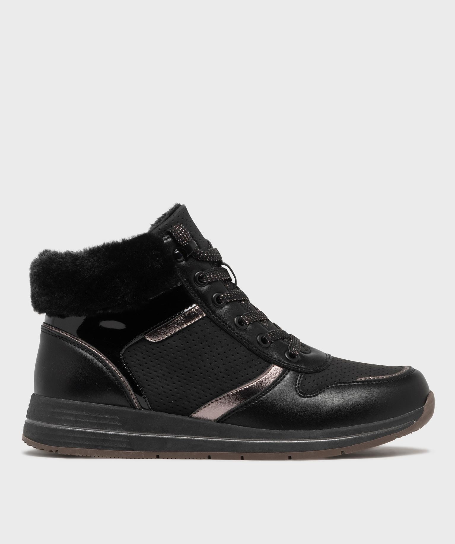 boots confort avec talon compense et doublure chaude femme noir standard bottines bottes