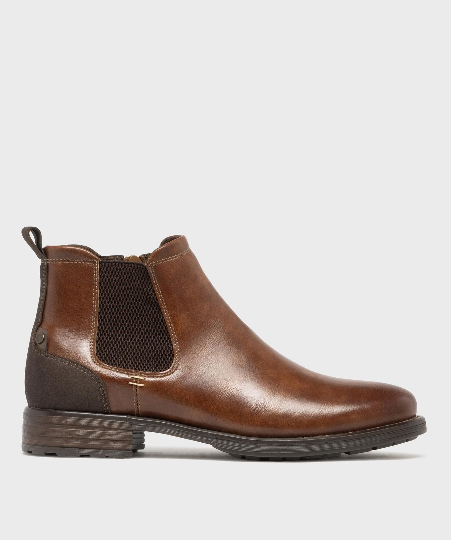 chelsea boots zippees homme brun