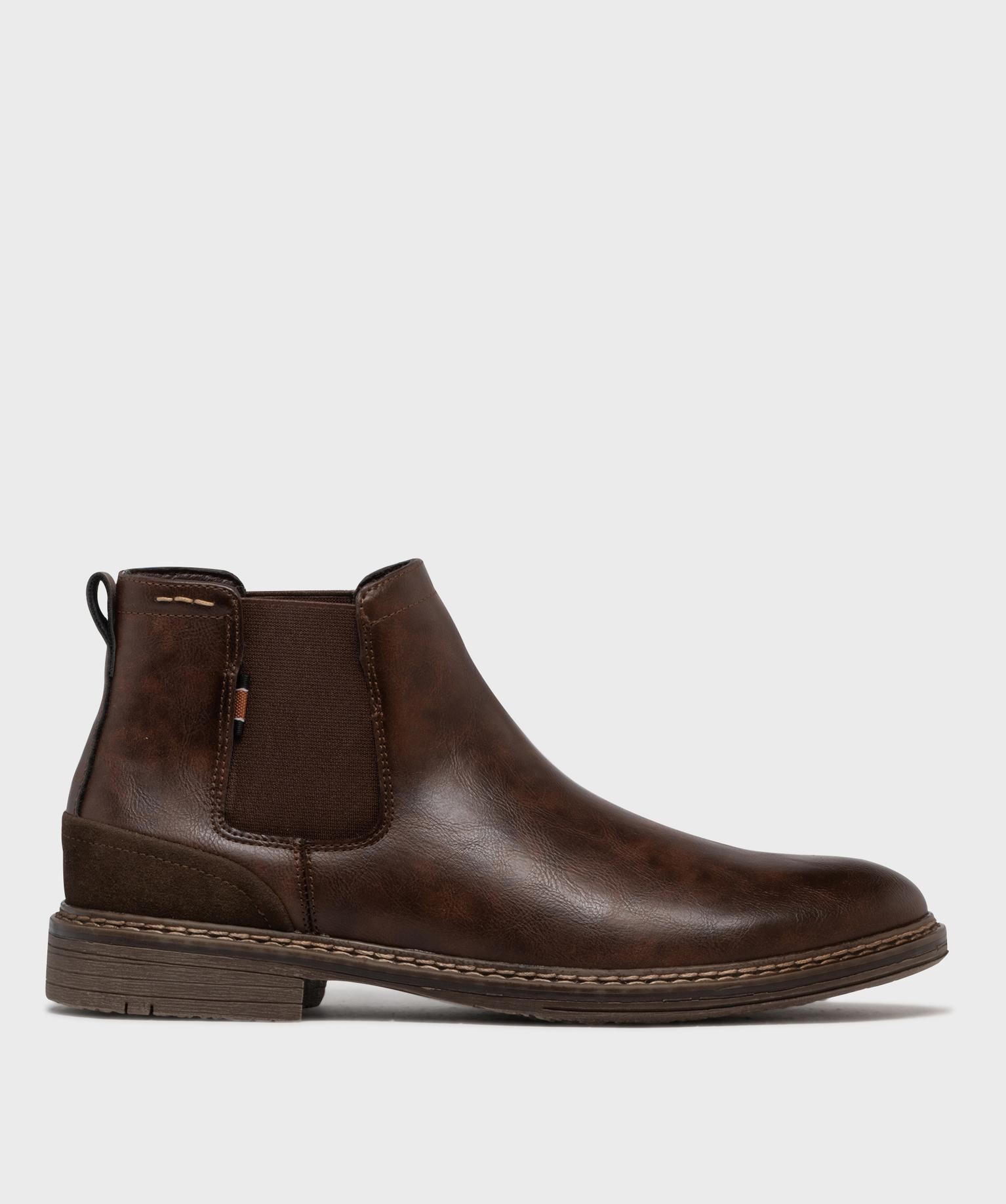 chelsea boots avec empiecement au talon homme - mario baldano marron fonce