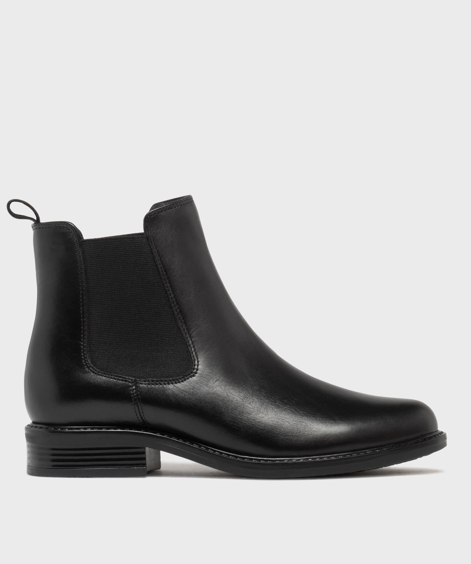 chelsea boots en cuir lisse uni femme taneo noir standard femme
