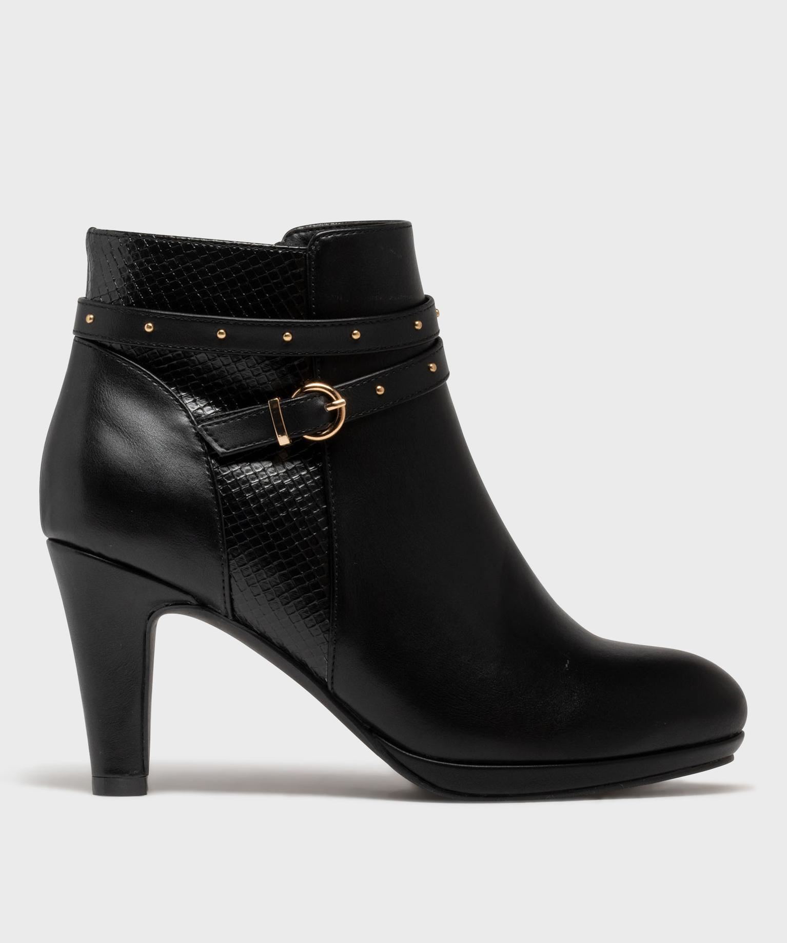 bottines a talon avec en suedine femme - valentina baldano noir vif