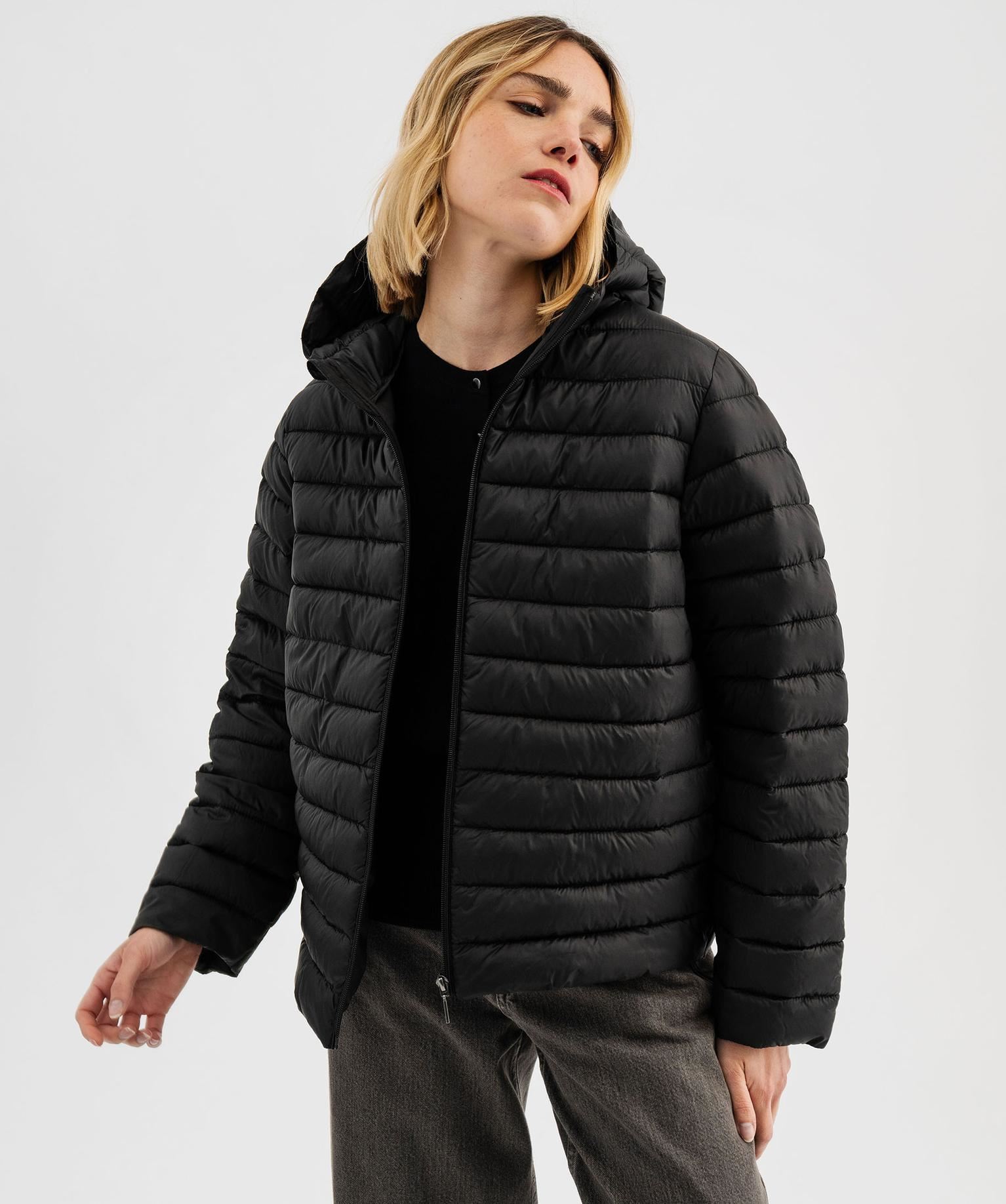 doudoune legere a capuche femme grande taille noir standard vestes