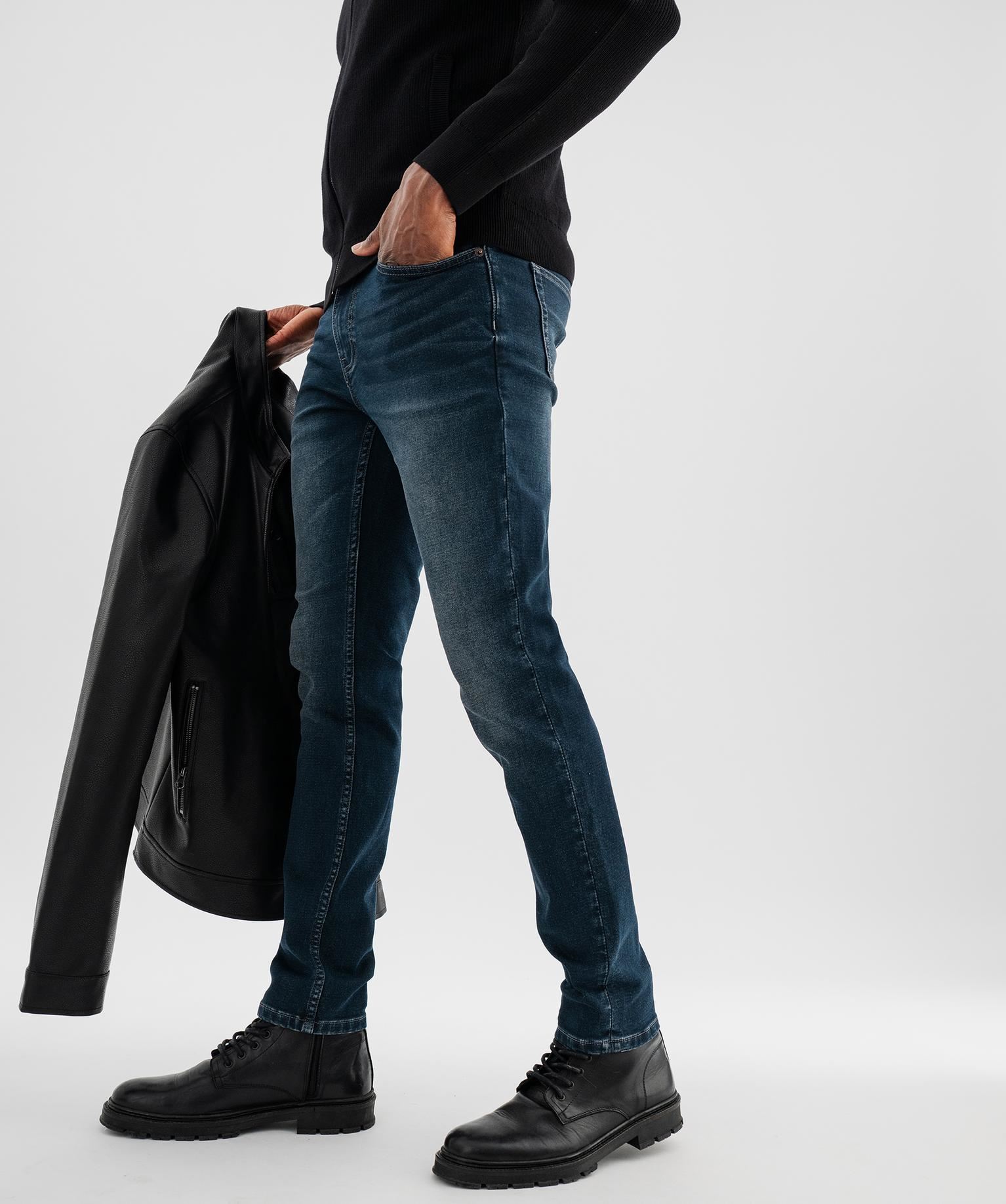 jean neige coupe slim extensible homme bleu