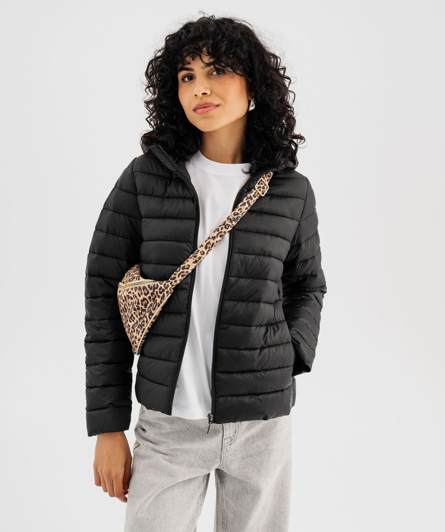 doudoune legere a capuche femme noir standard manteaux