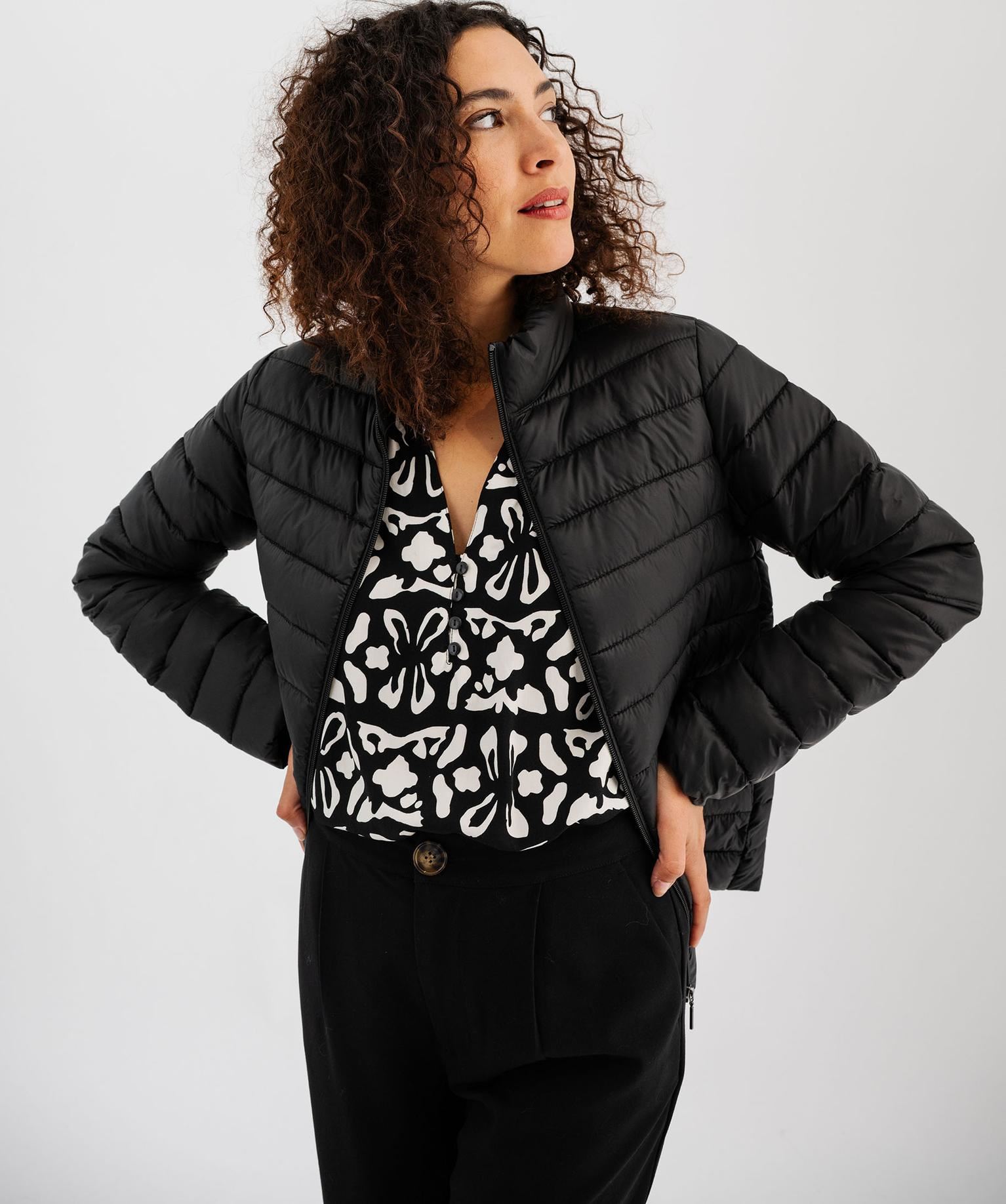 doudoune legere avec col montant femme noir standard manteaux