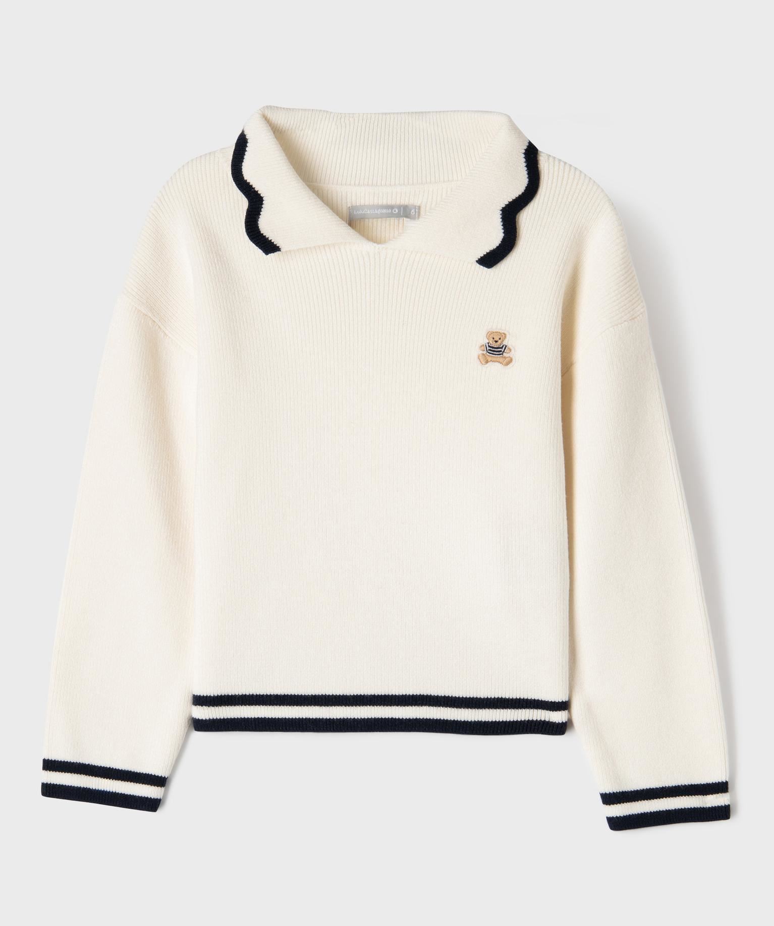pull a col fantaisie fille - lulucastagnette beige pulls