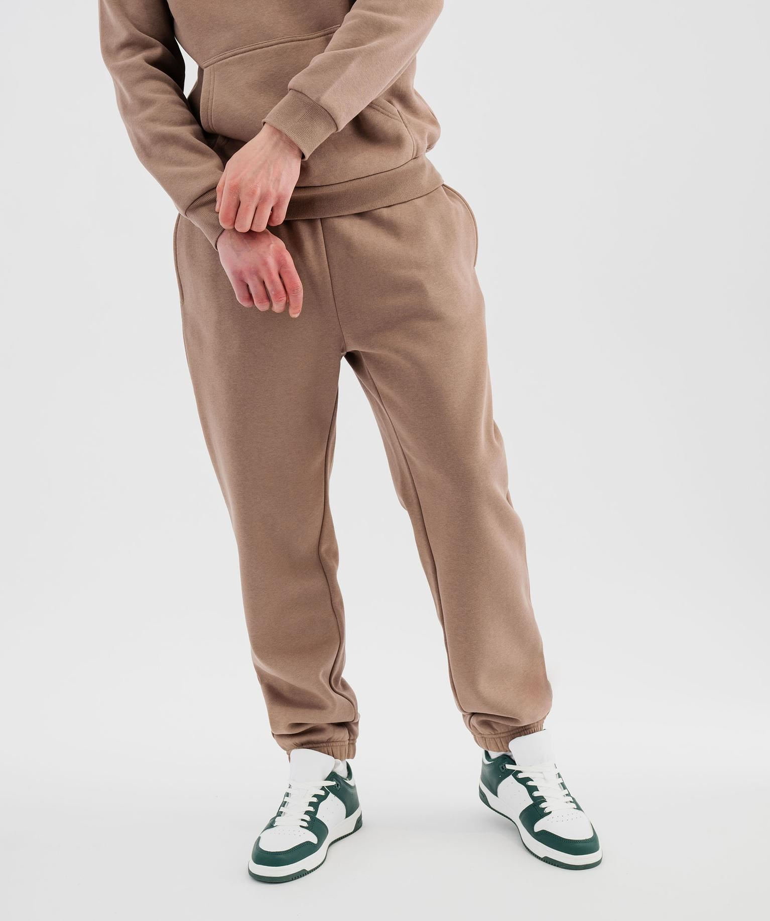 pantalon de jogging interieur molletonne homme brun