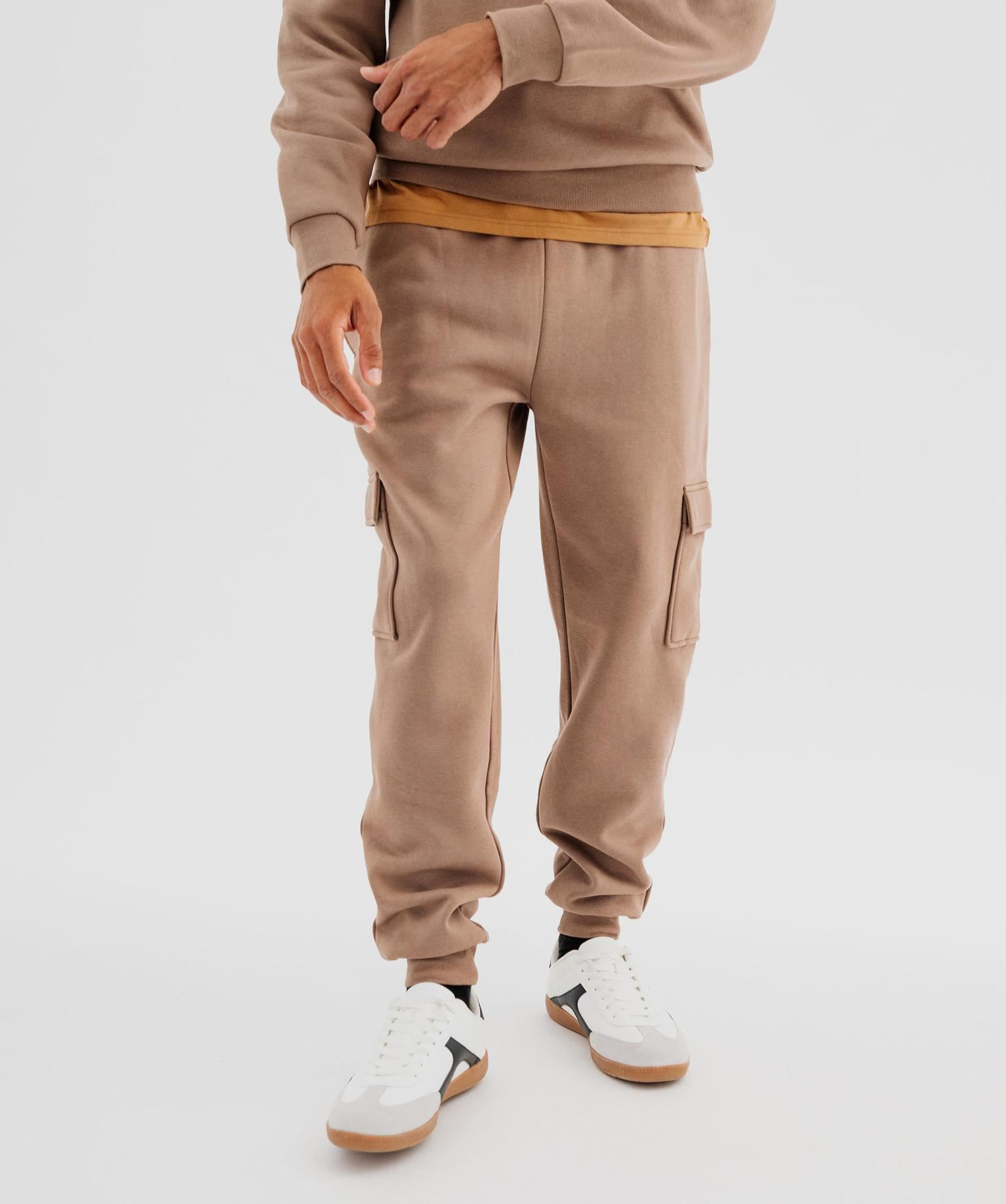pantalon de jogging coupe cargo homme brun