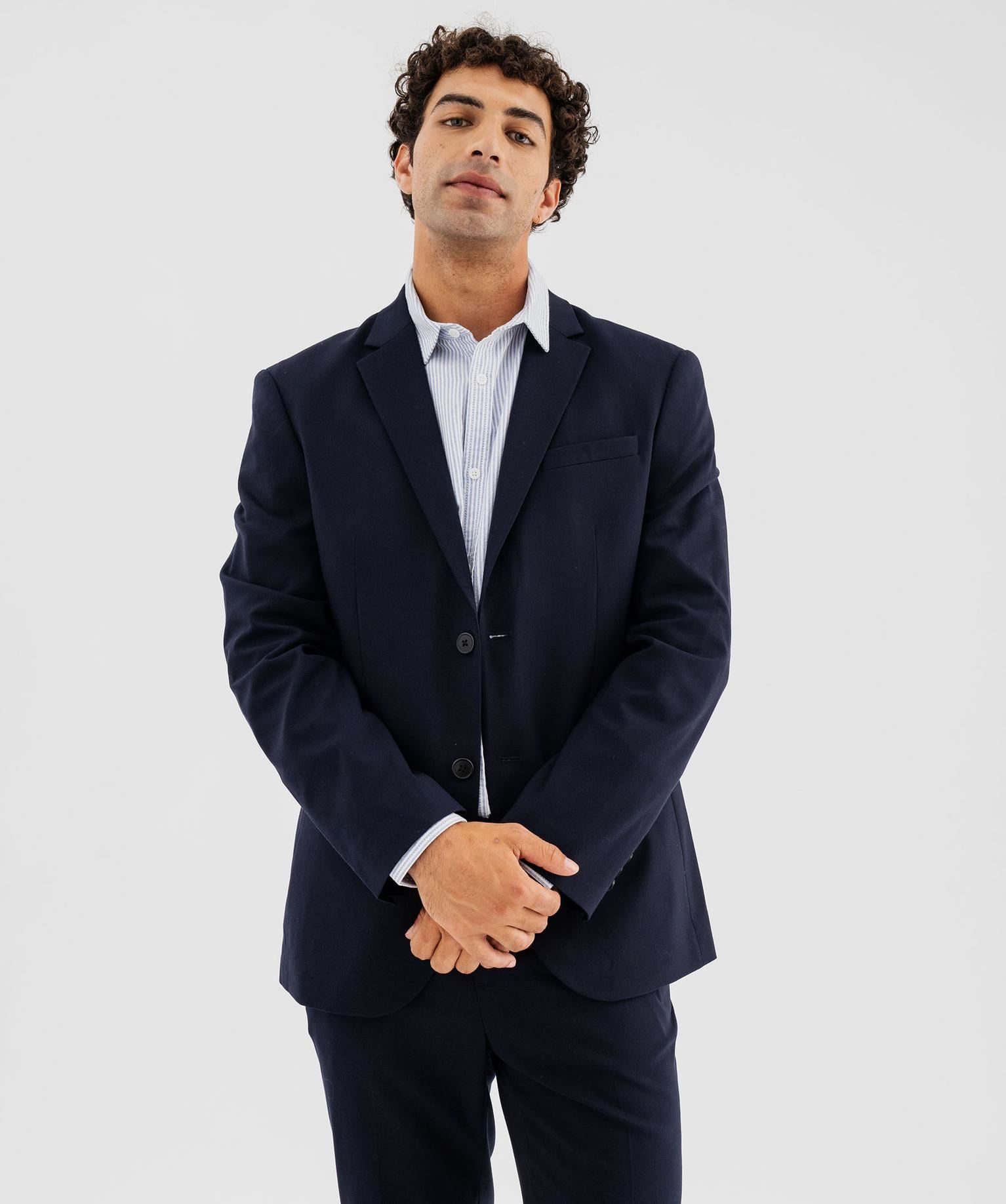 veste de costume fermeture 2 boutons homme bleu veste