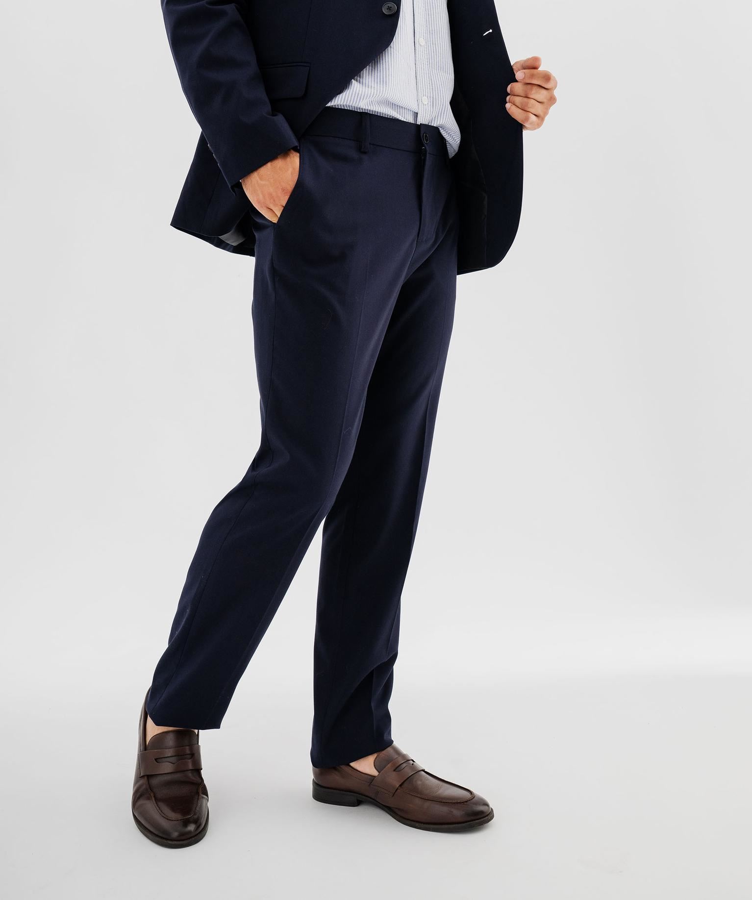 pantalon de costume coupe droite homme bleu