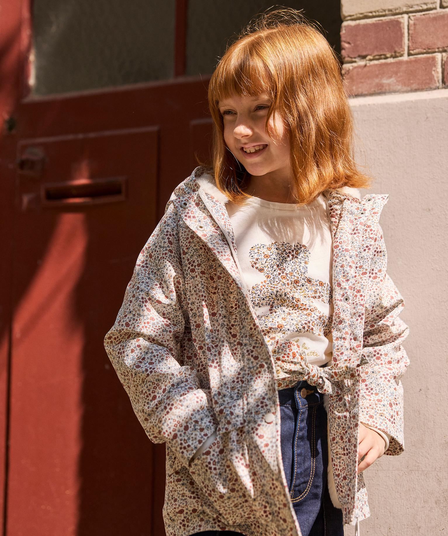 impermeable a capuche avec doublure chaude fille - lulucastagnette blanc