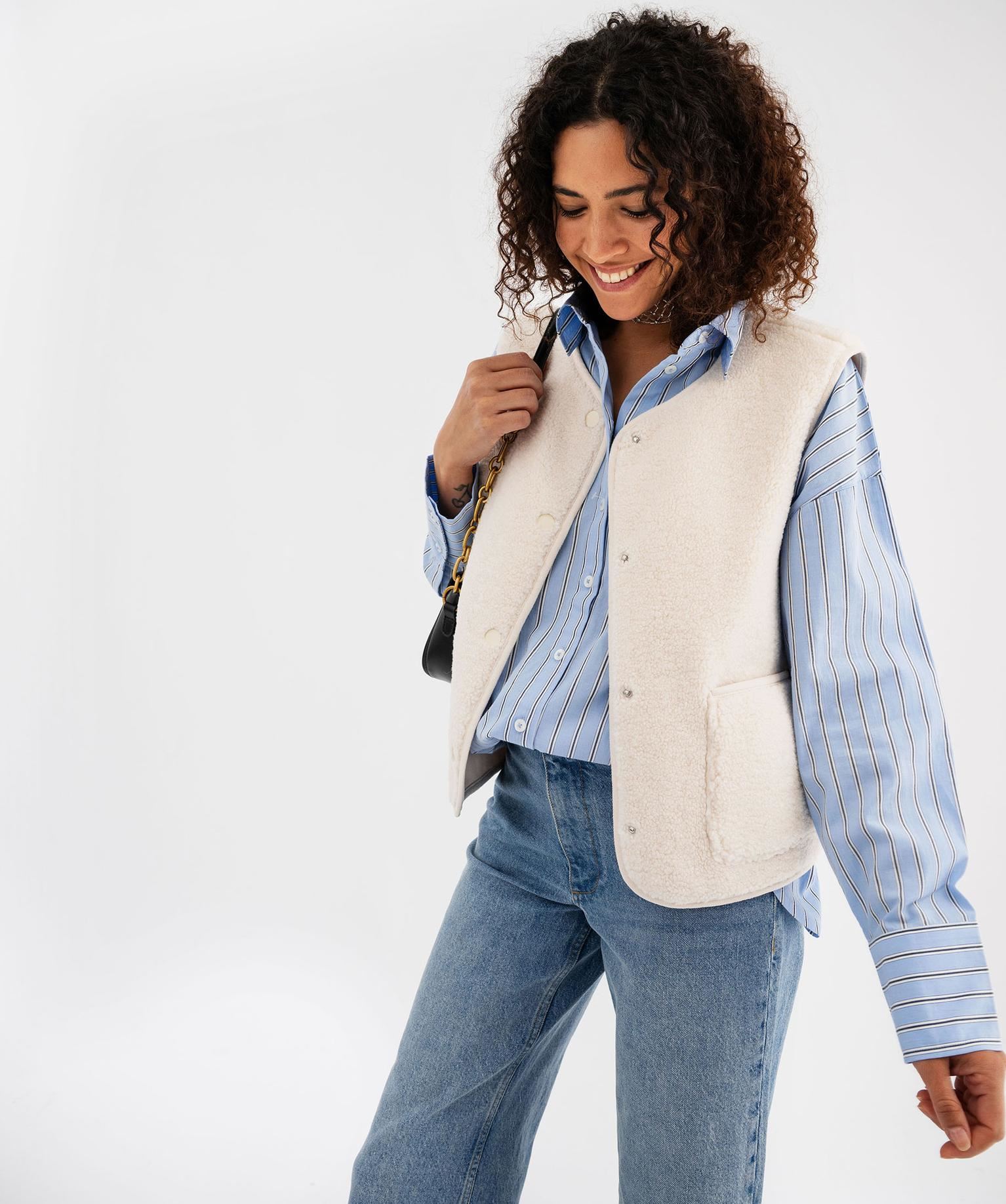 Gilet Sans Manches Femme 2024 Veste Femmes Sans Manches Couleur Unie Fourrure De Laine D'Agneau Gilet Élégant Gilet Matelassé Sans Manches Manteau Puffer Gilet Femmes Fille Hiver Chaud Gilet Office