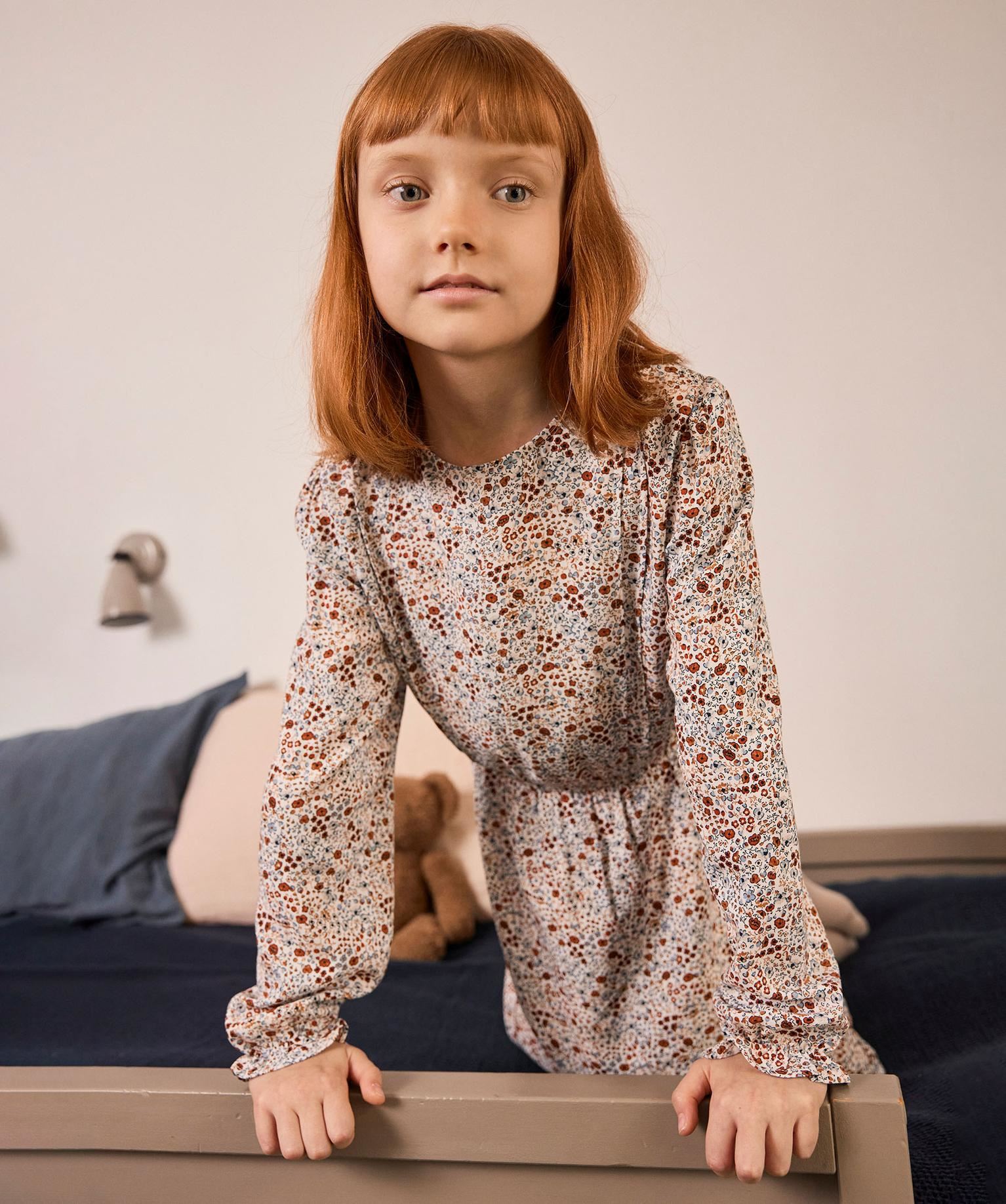 robe a manches longues a motifs fleuris fille - lulucastagnette multicolore