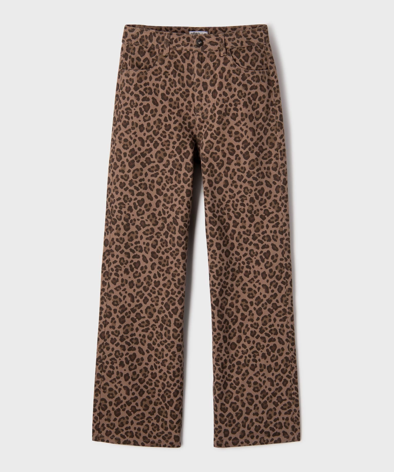 pantalon straight imprime leopard fille multicolore pantalons