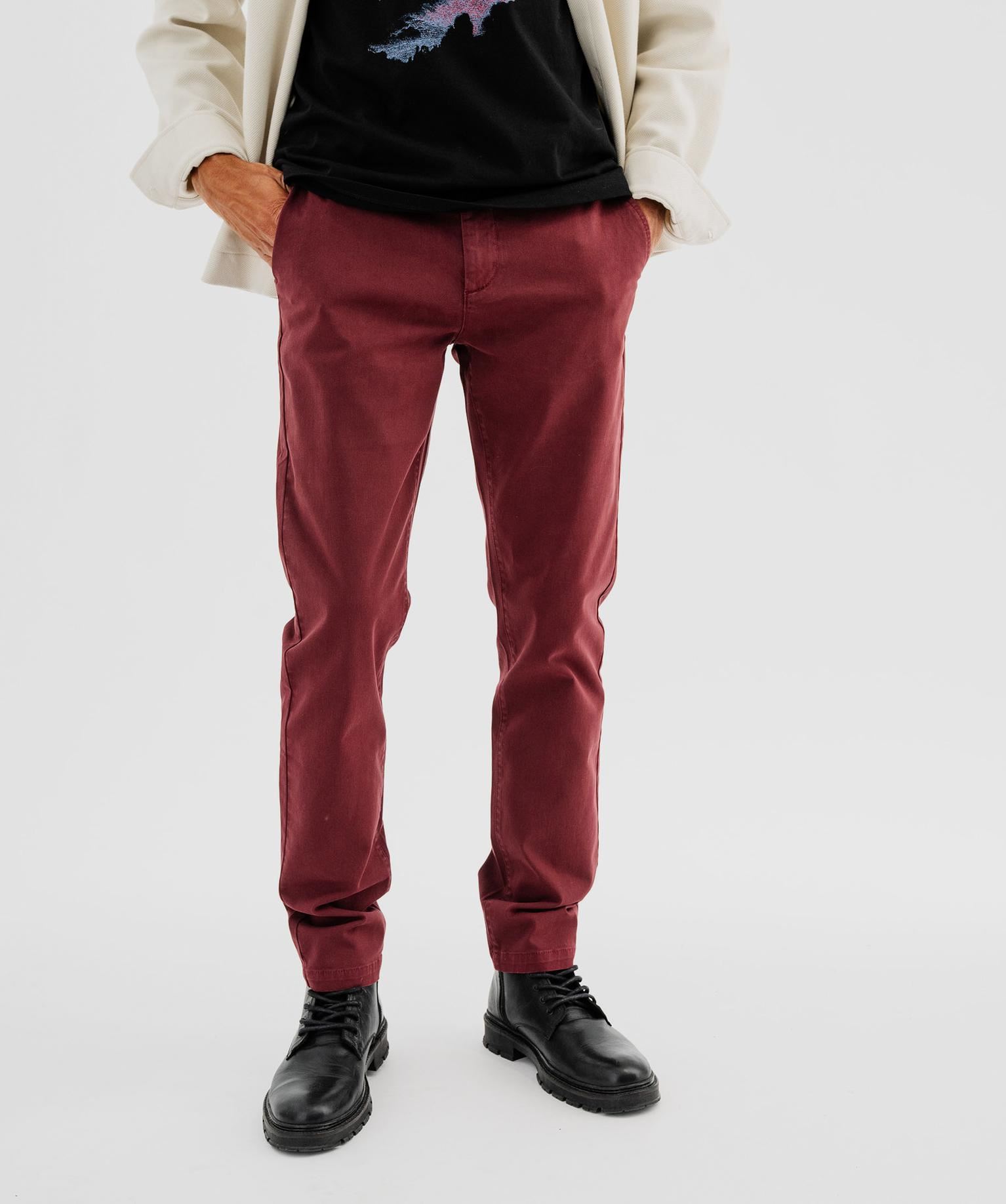 pantalon chino coupe slim homme rouge