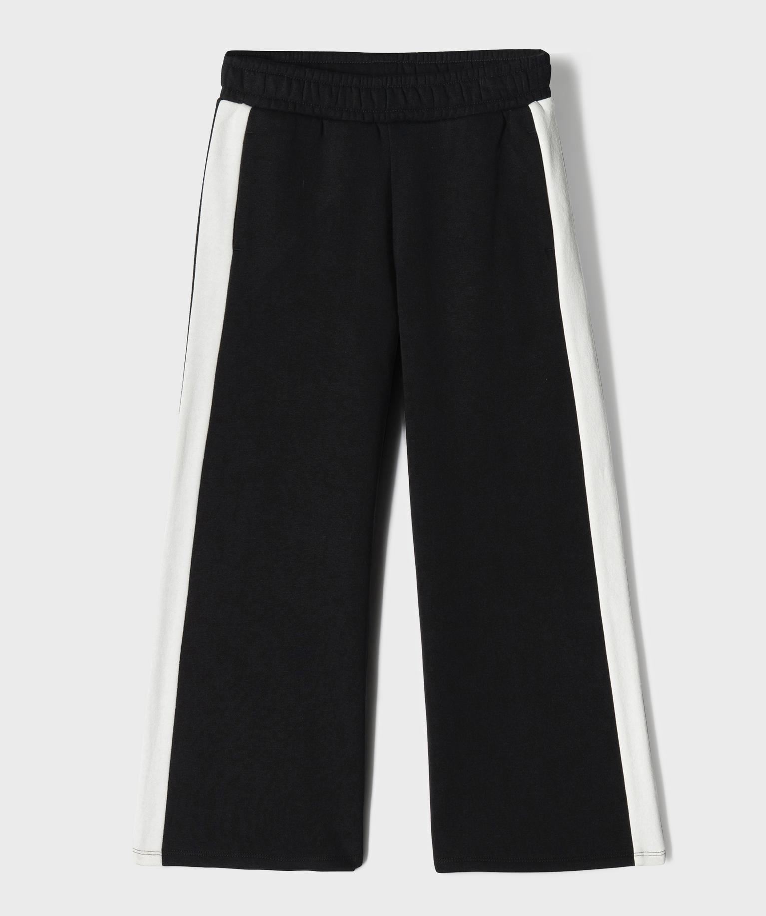 pantalon de jogging avec bandes contrastantes fille noir standard