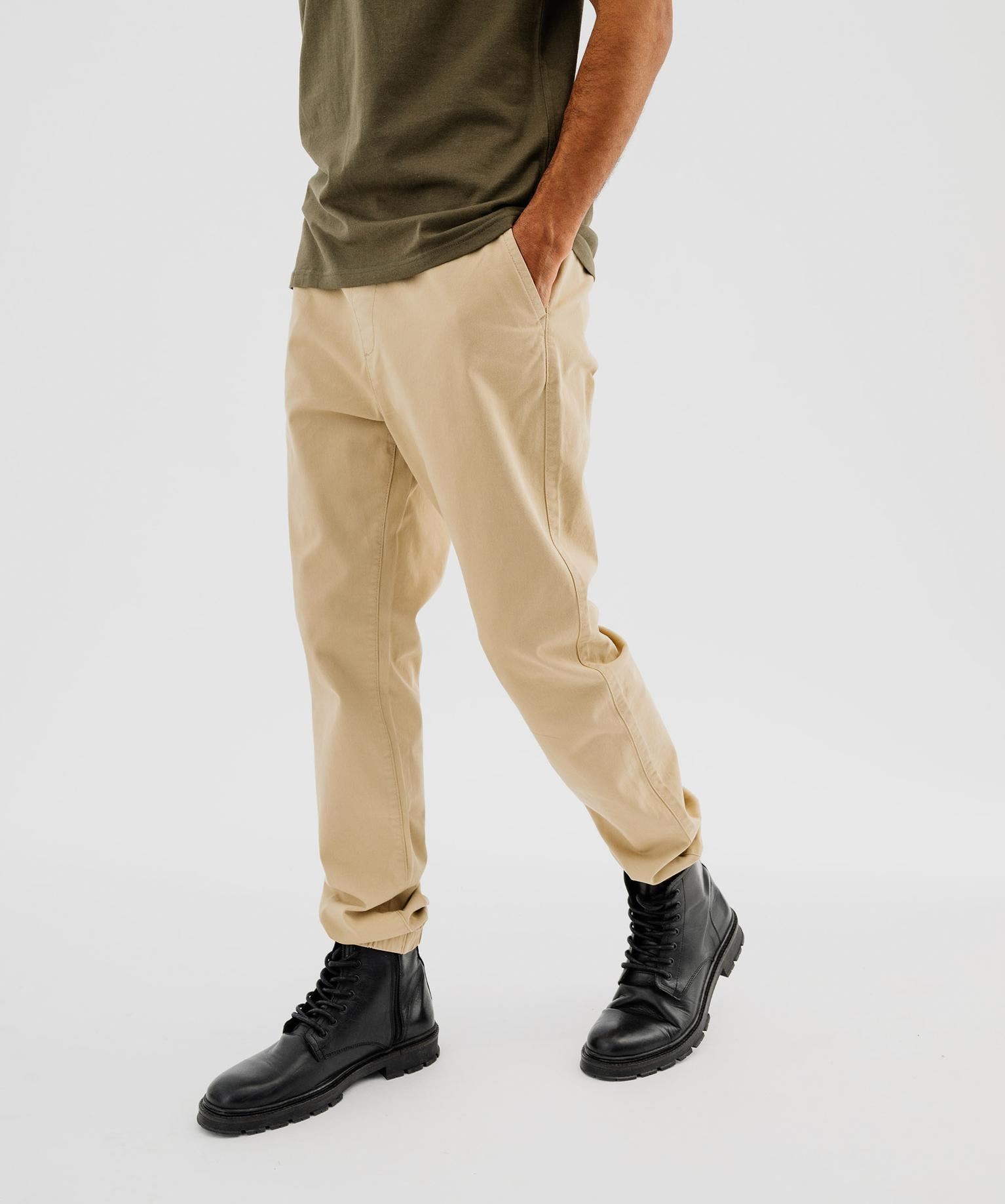 pantalon jogger en toile de coton homme beige standard