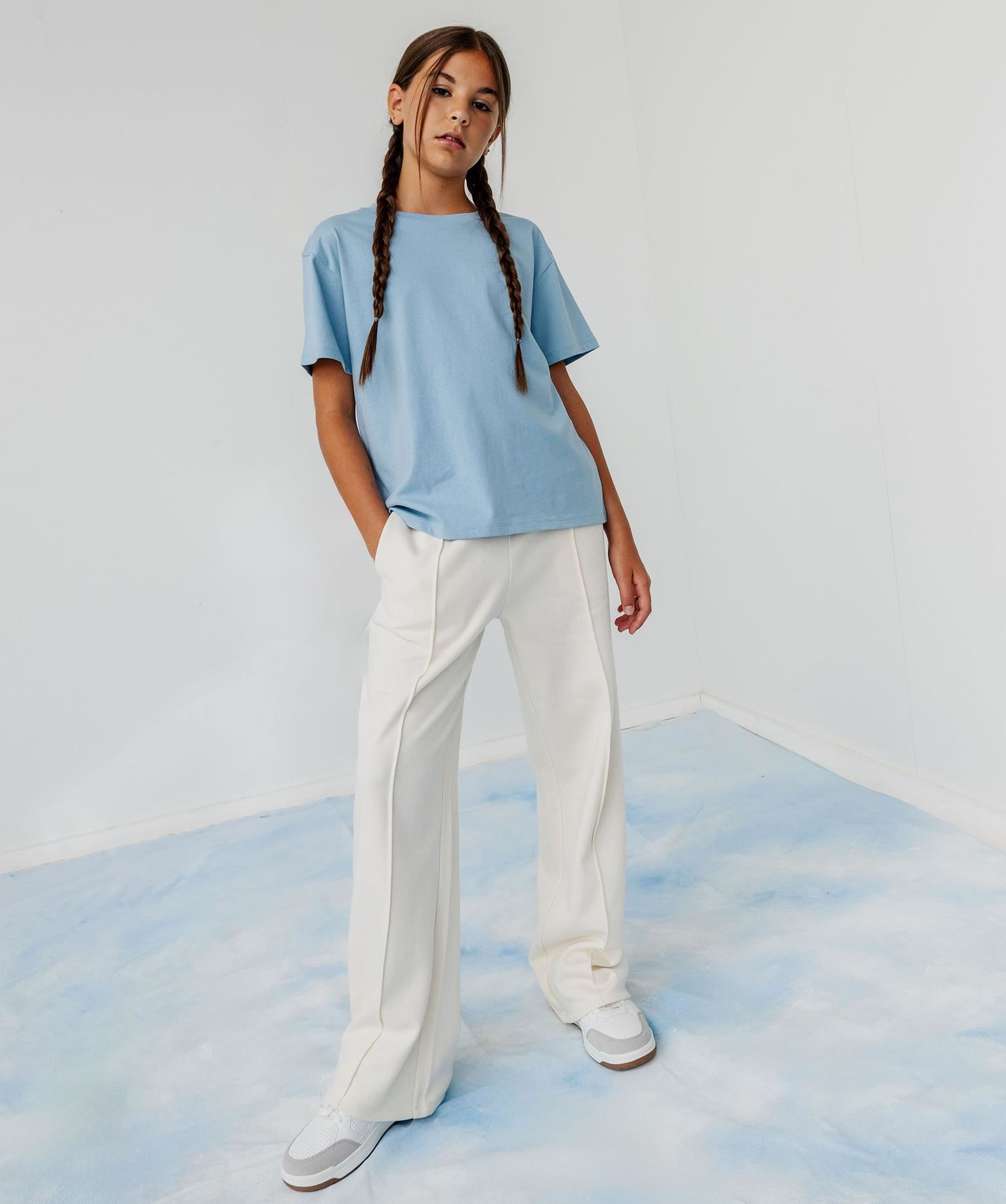 pantalon de jogging coupe large taille elastique fille beige standard